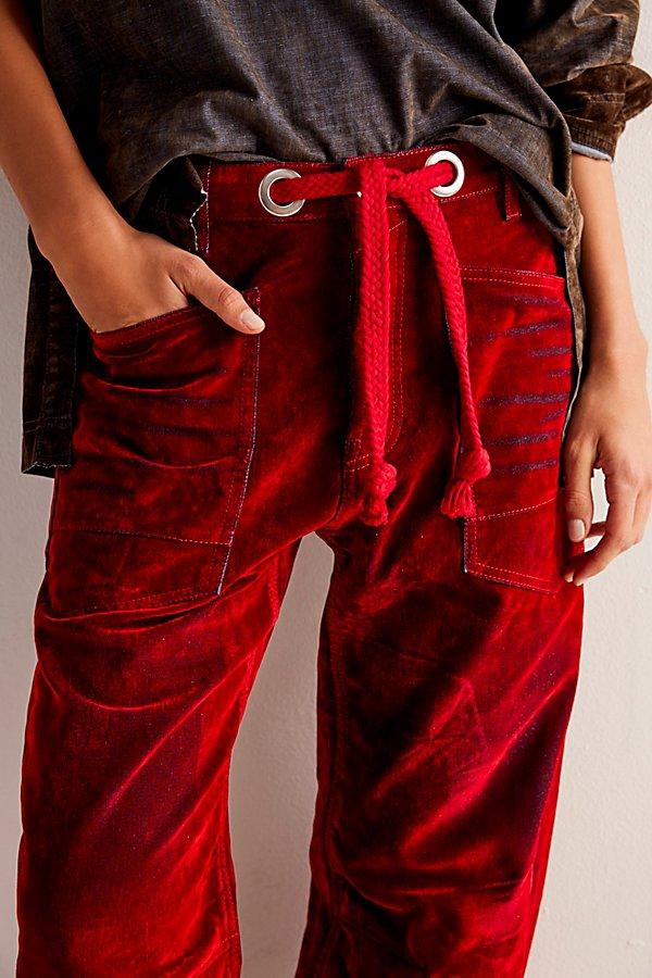 Free People We The Free Moxie Flocked Pull-on Barrel Jeans