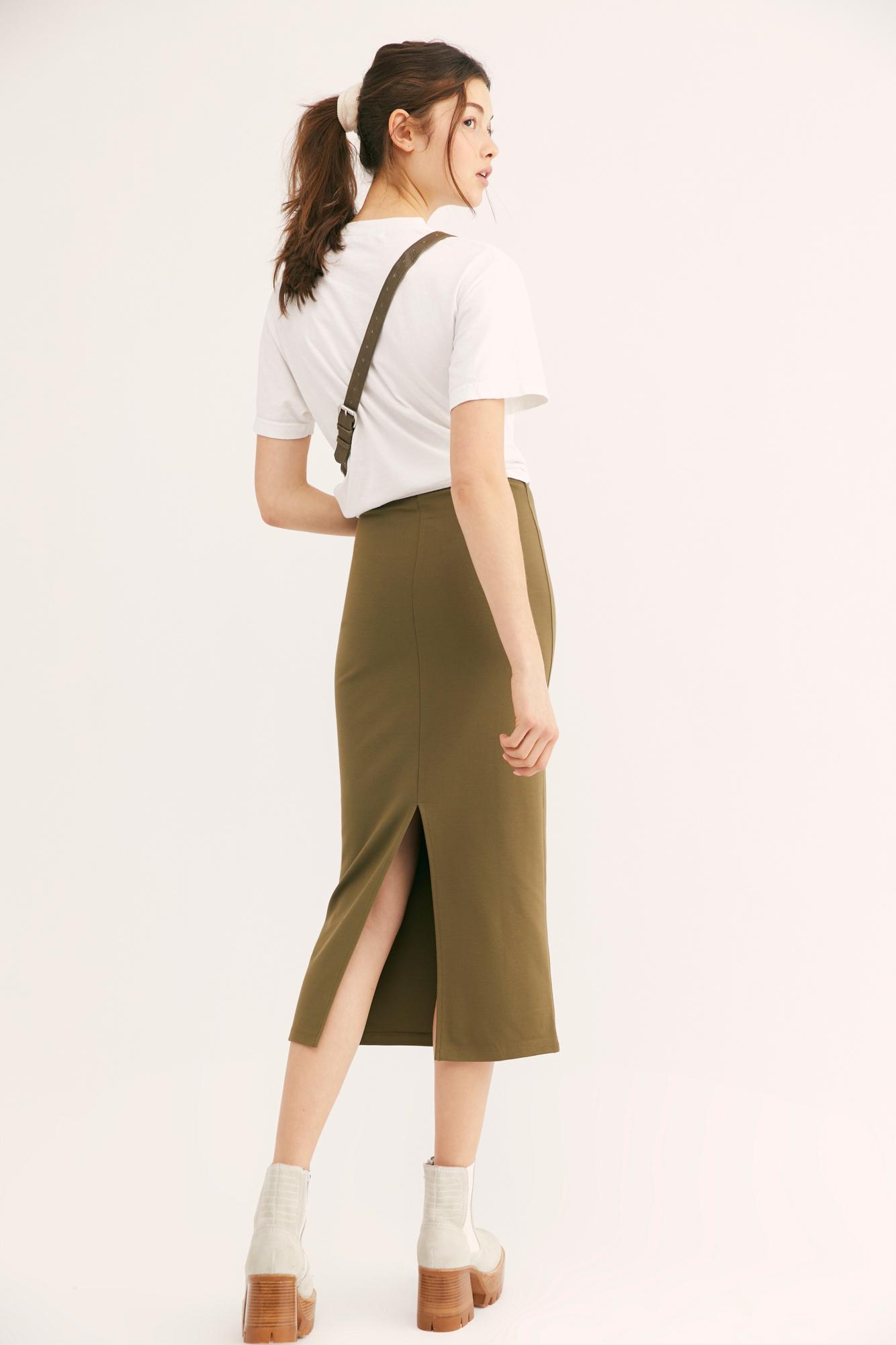 free people highlands tube midi skirt