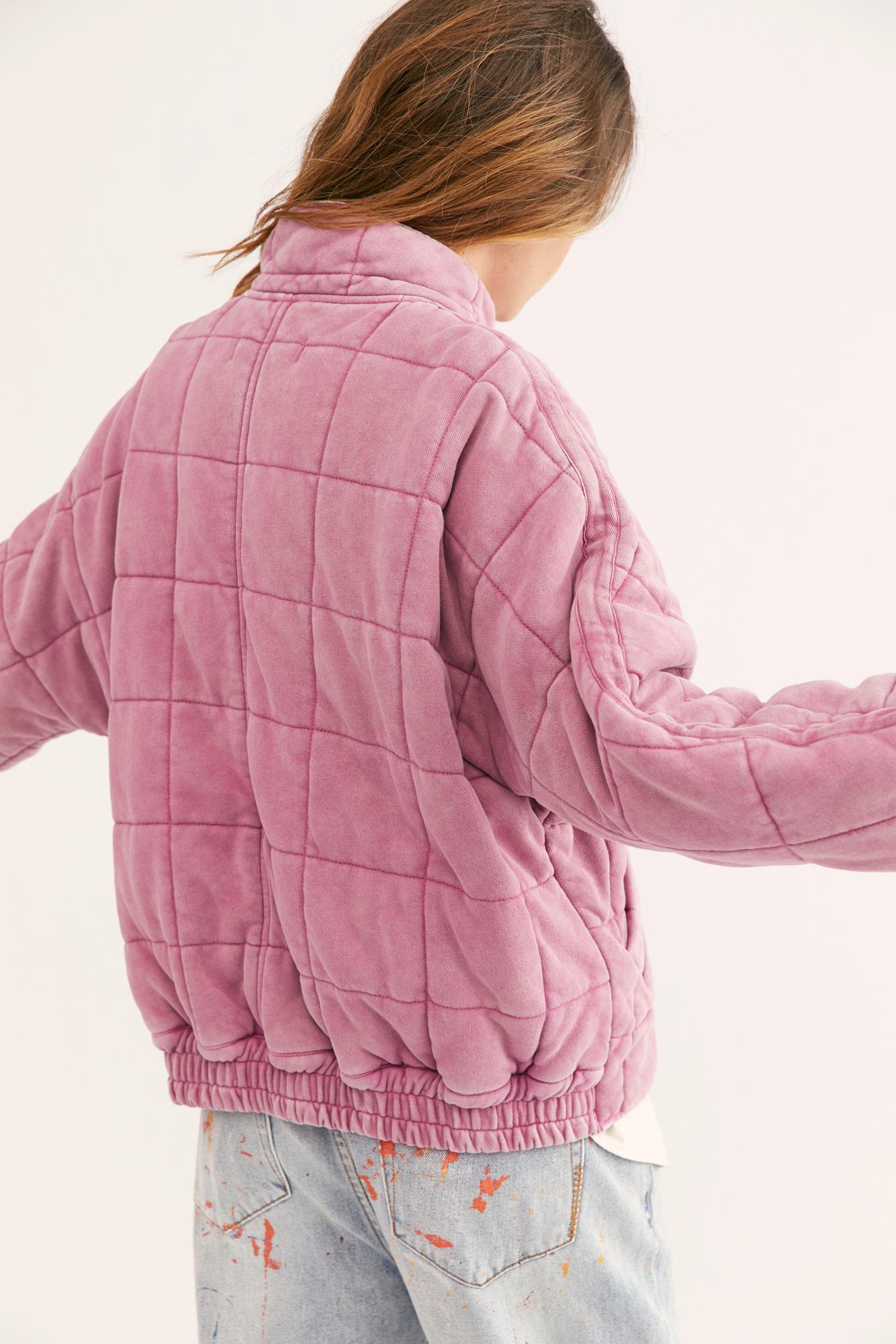 Free People Dolman Quilted Knit Jacket in Pink | Lyst