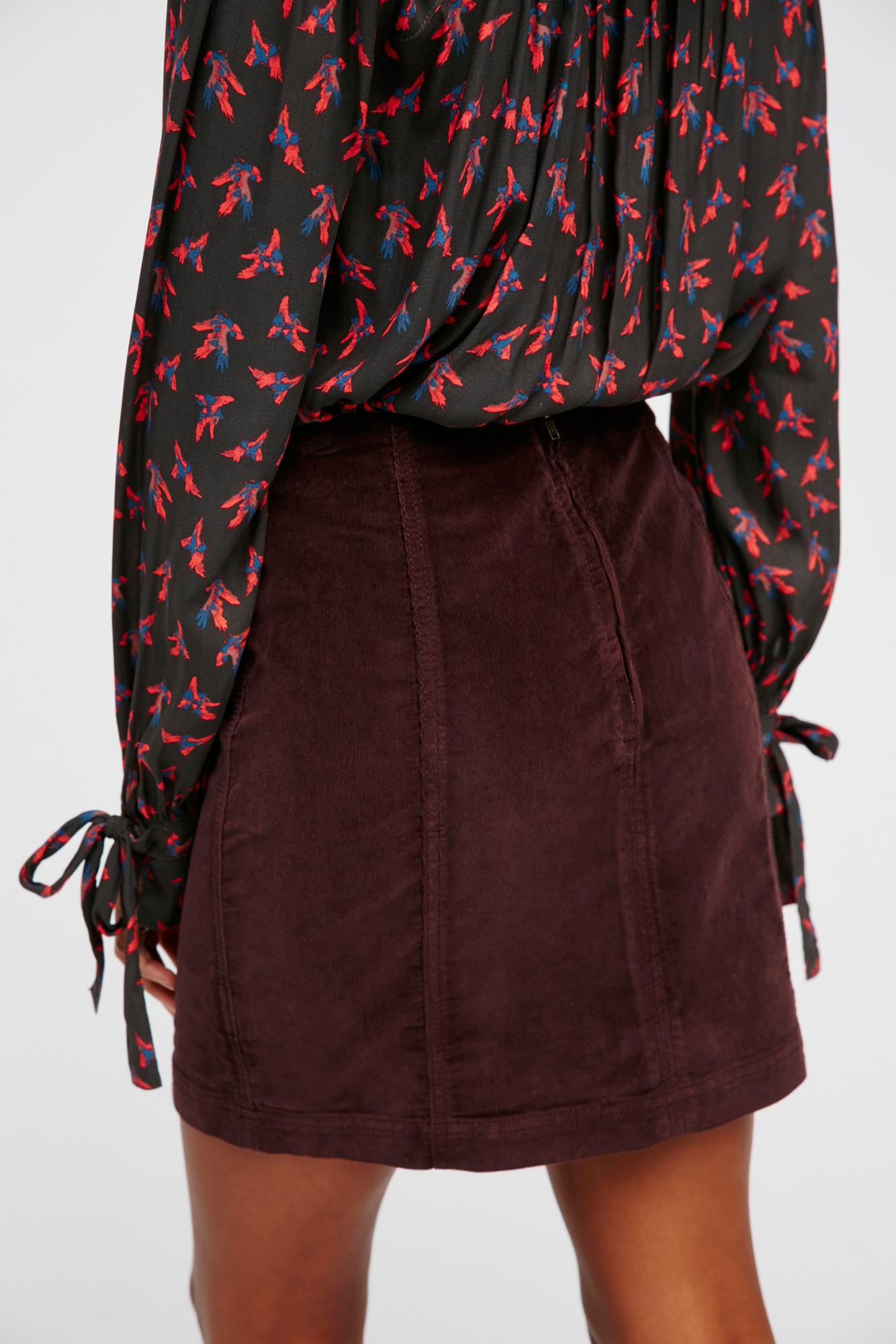 modern femme cord mini skirt