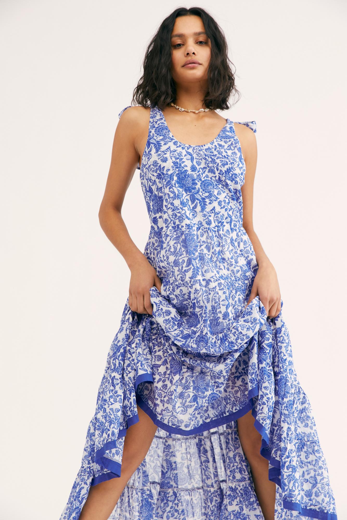 kikas printed midi dress free people