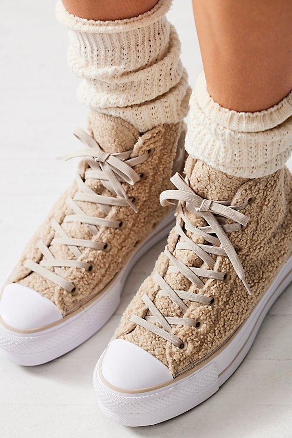 Free People Chuck Taylor All Star Lift Platform Cozy Club Sneakers in  Natural | Lyst