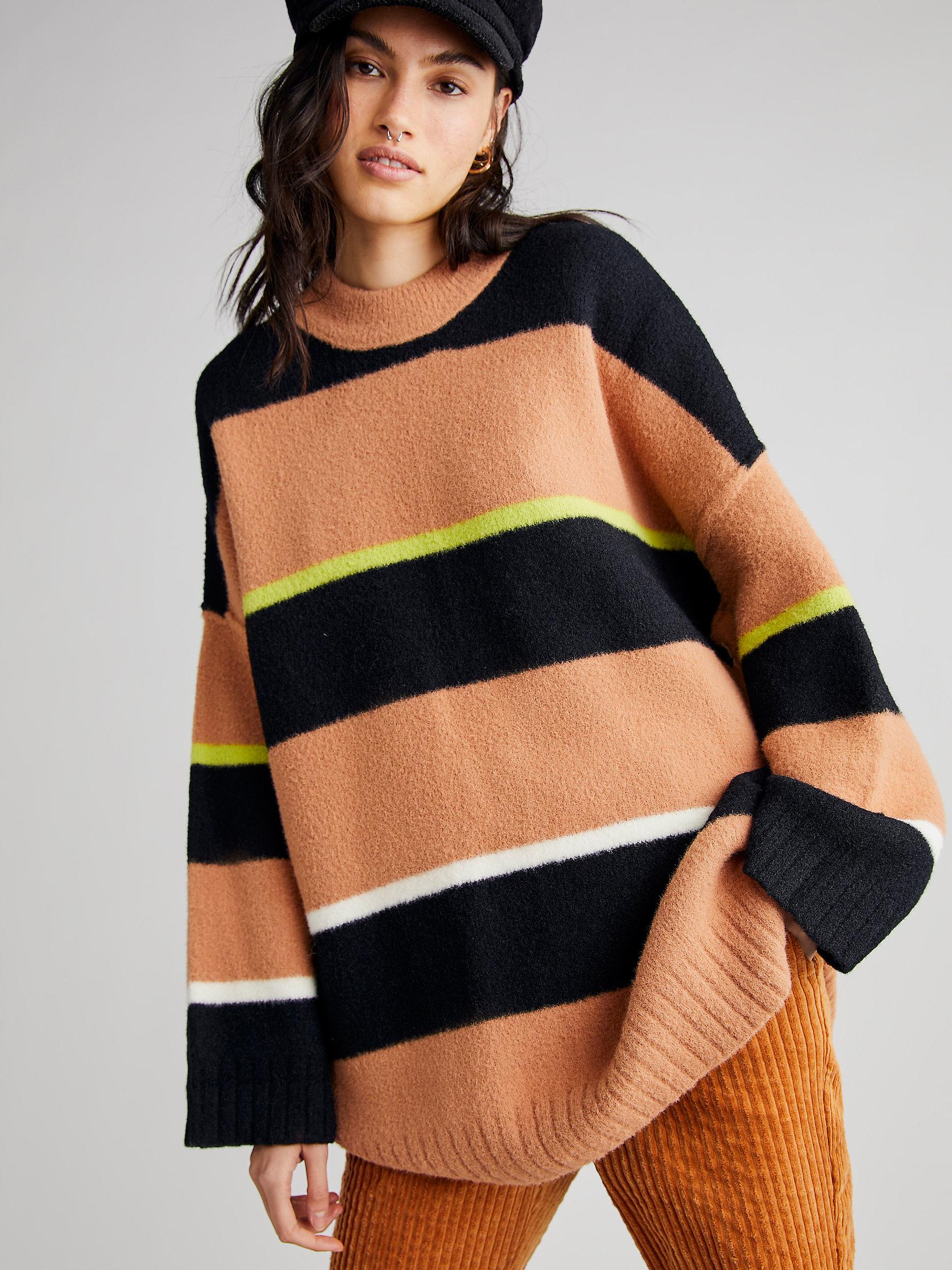 Striped Cowl Neck Sweatshirt Tunic - Betsey's Boutique Shop