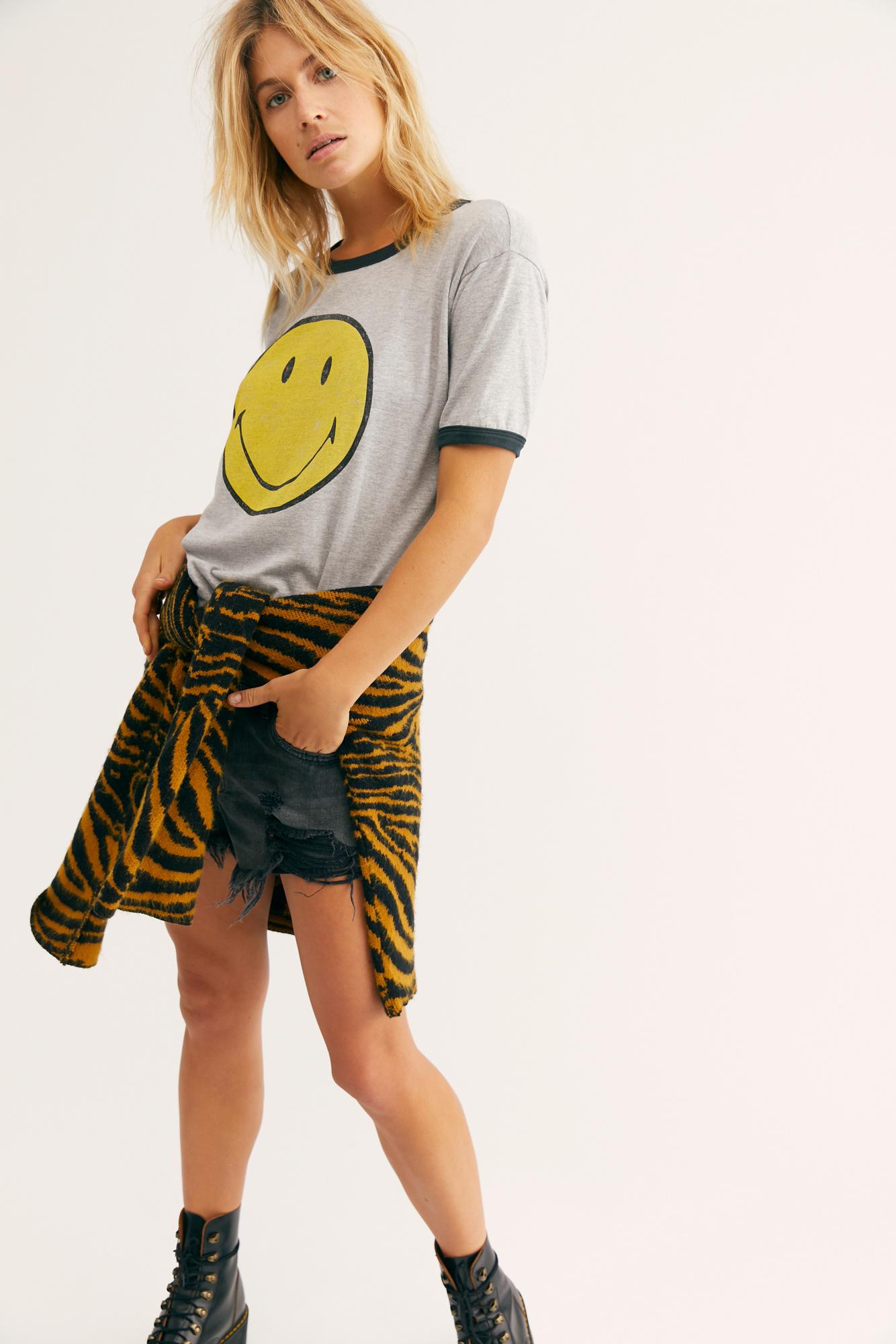 Cotton Classic Smiley Ringer Tee 