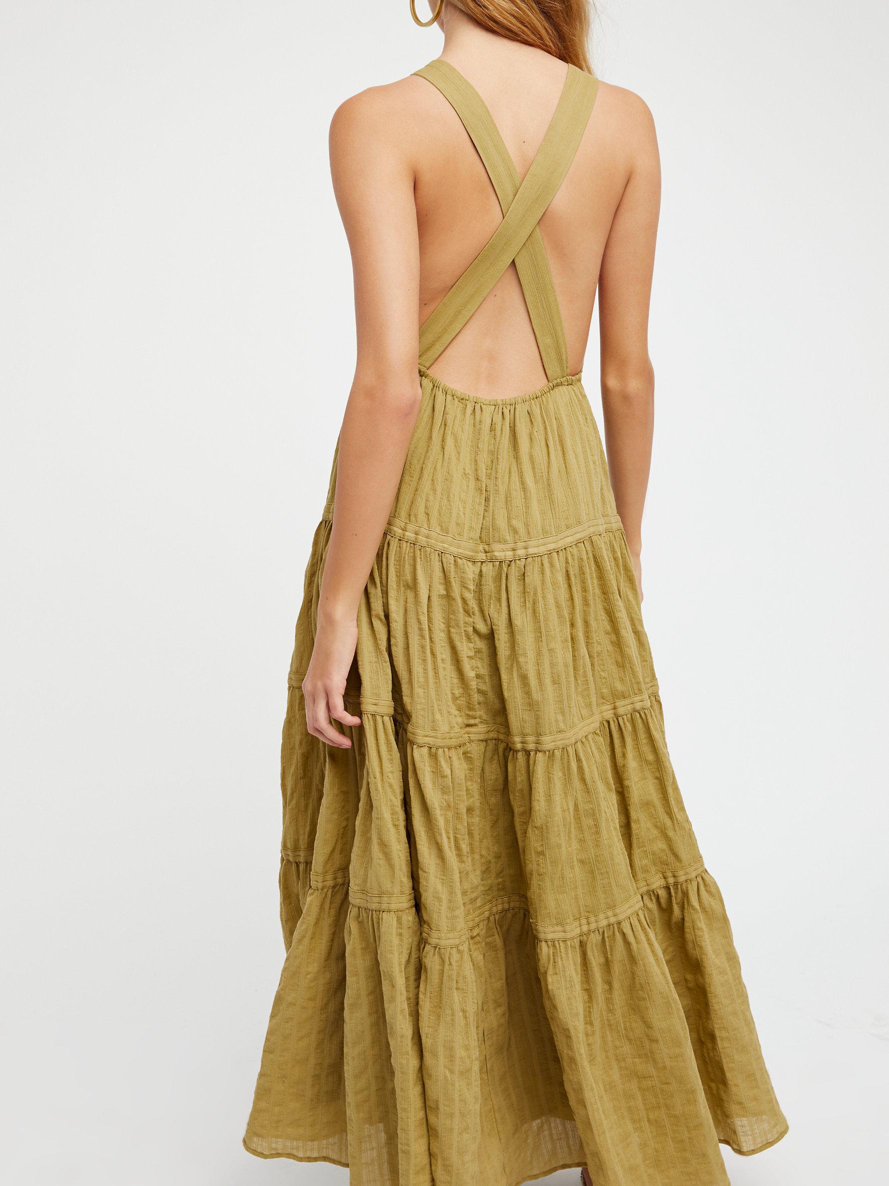 printed birdie maxi dress