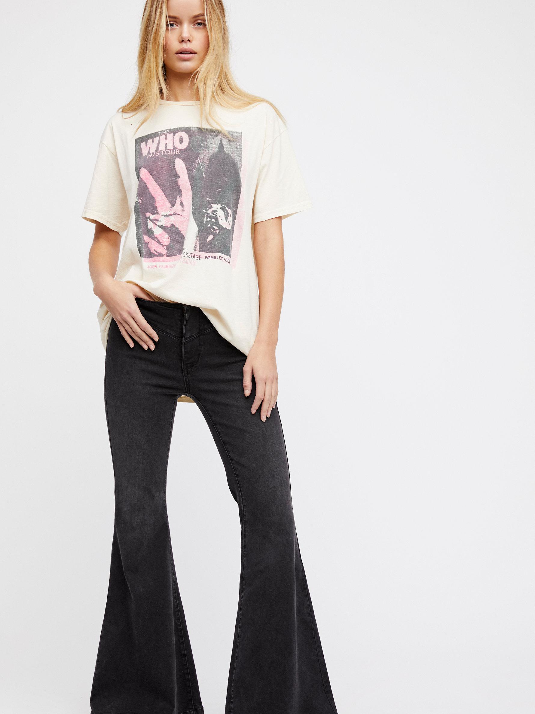 Free People Low-rise Flare Jeans in Black | Lyst