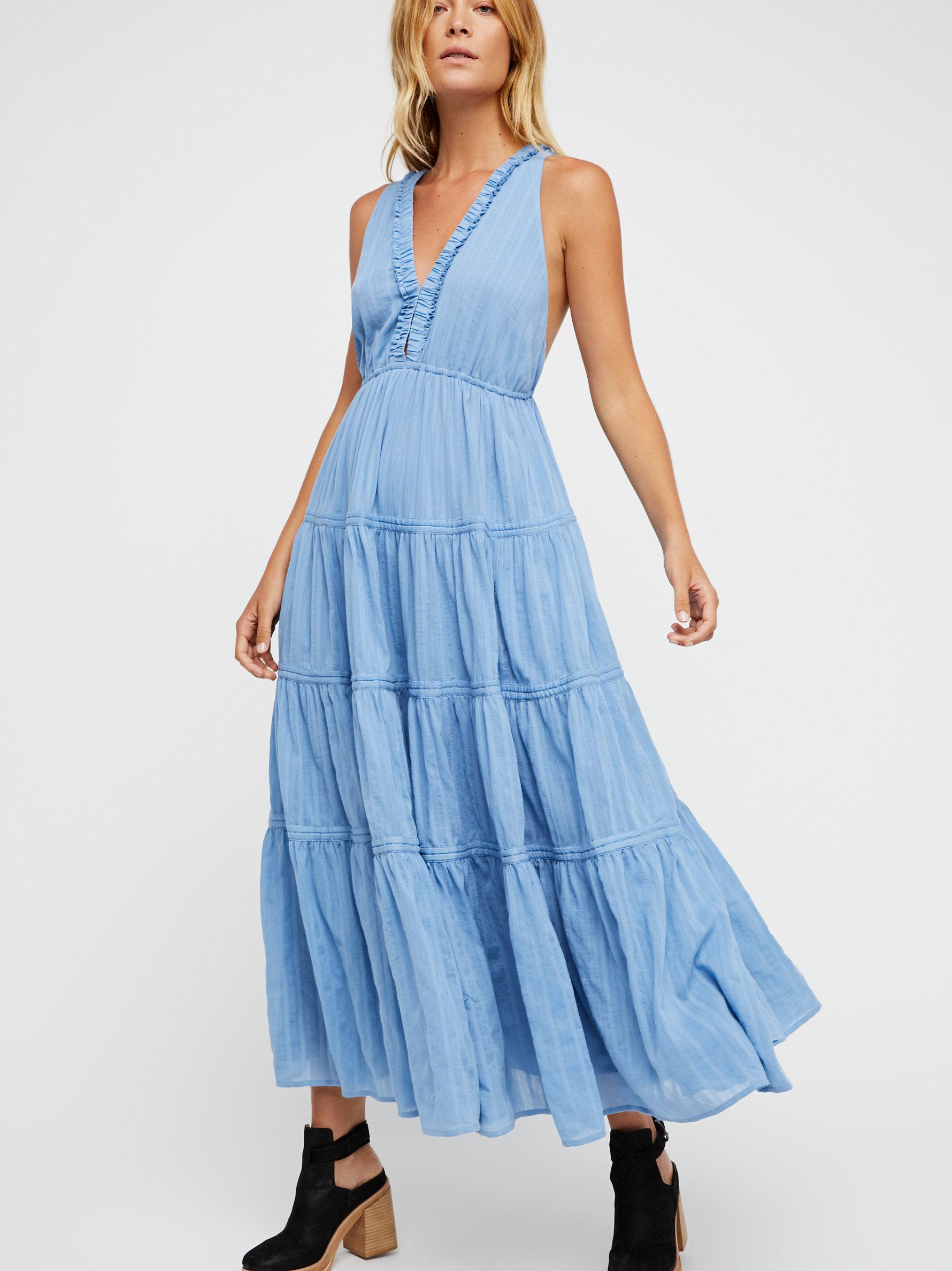 printed birdie maxi dress