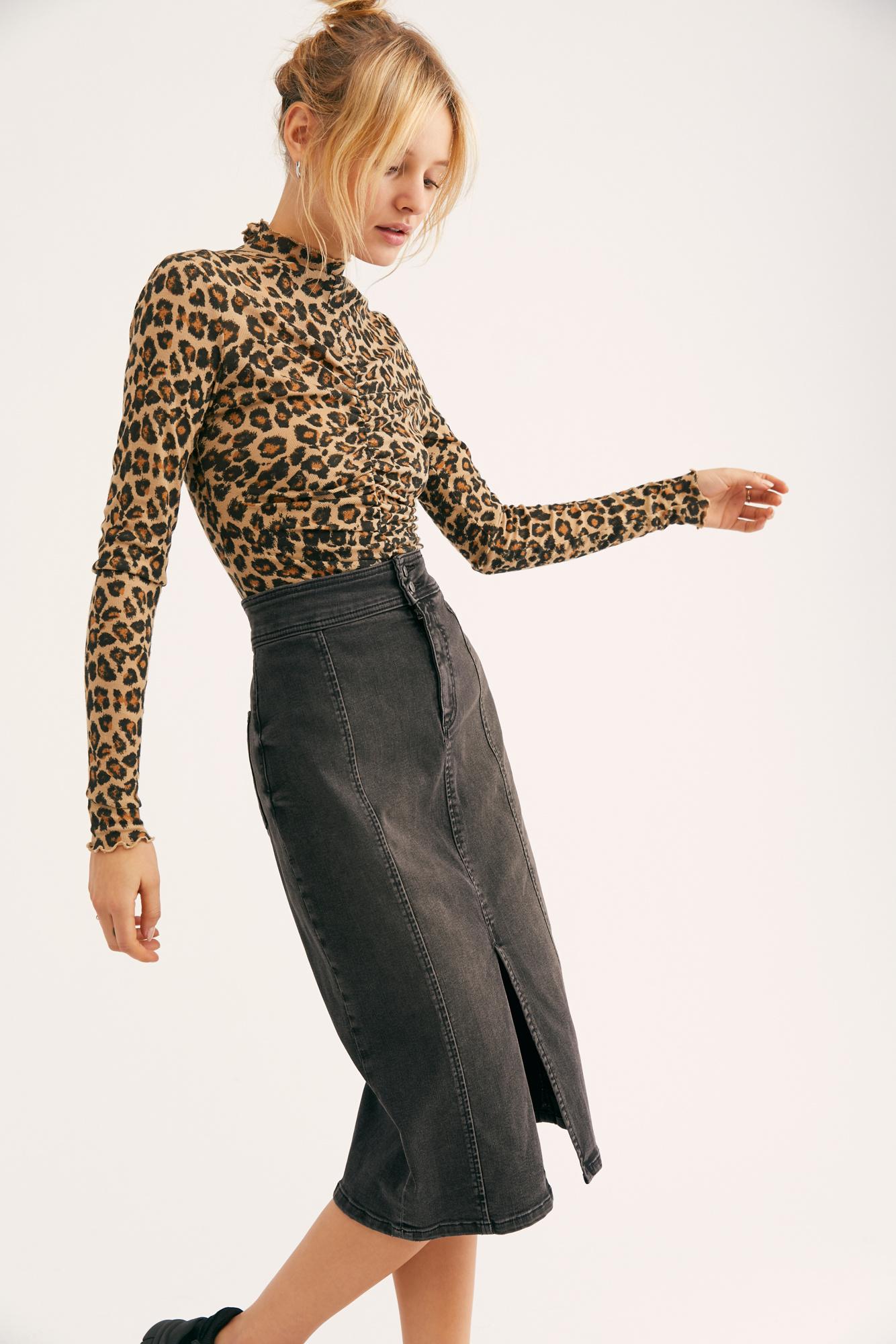 free people maddie denim skirt