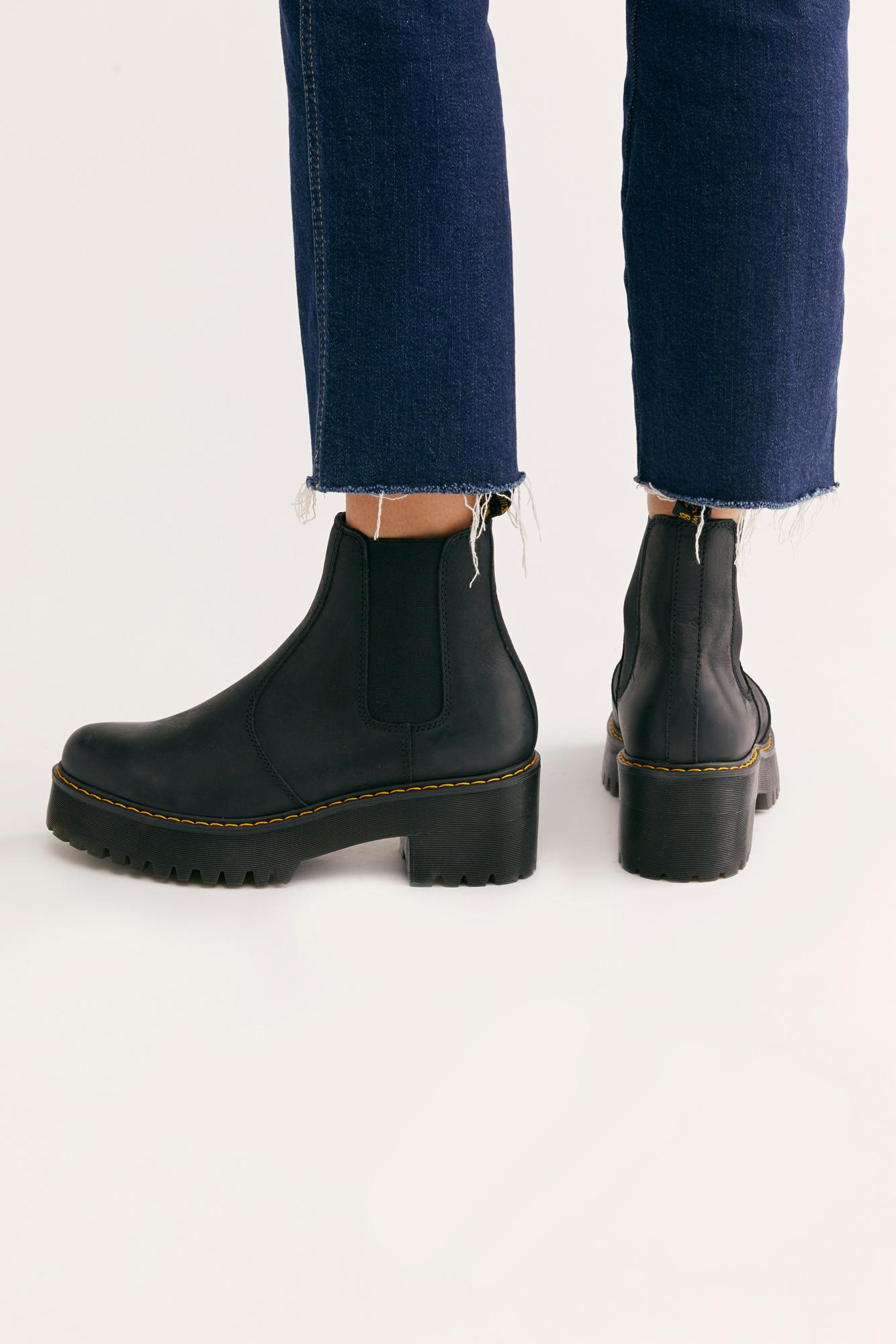 black rometty platform boots