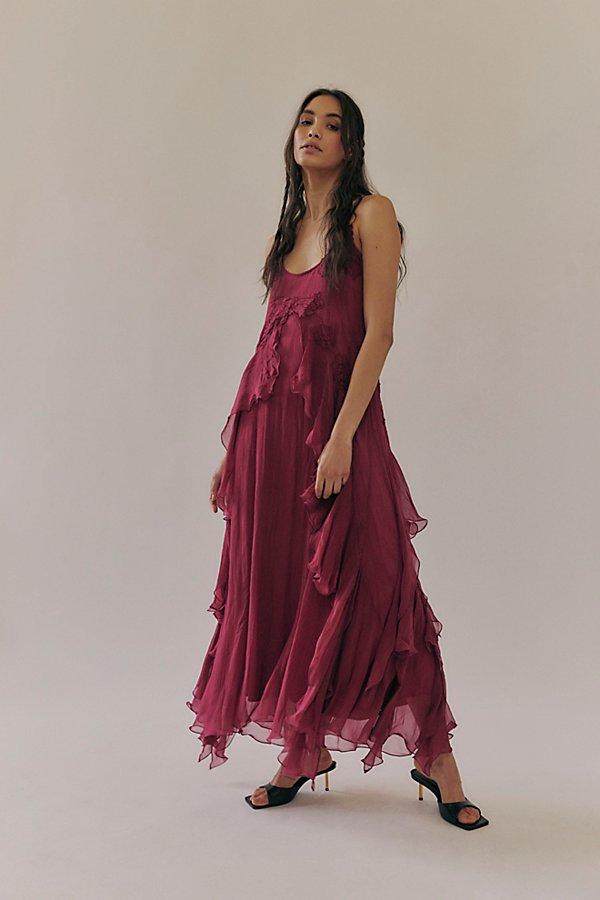 Nigel Preston Floating Angel Chiffon Maxi Dress in Red | Lyst