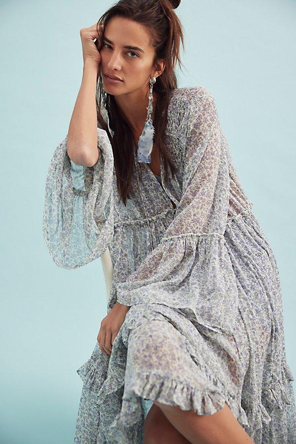 Free People Weeping Willows Maxi Dress in Blue | Lyst