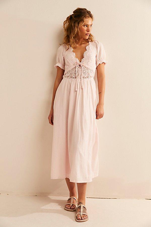 Free People All You Need Is Lace Midi in Natural | Lyst