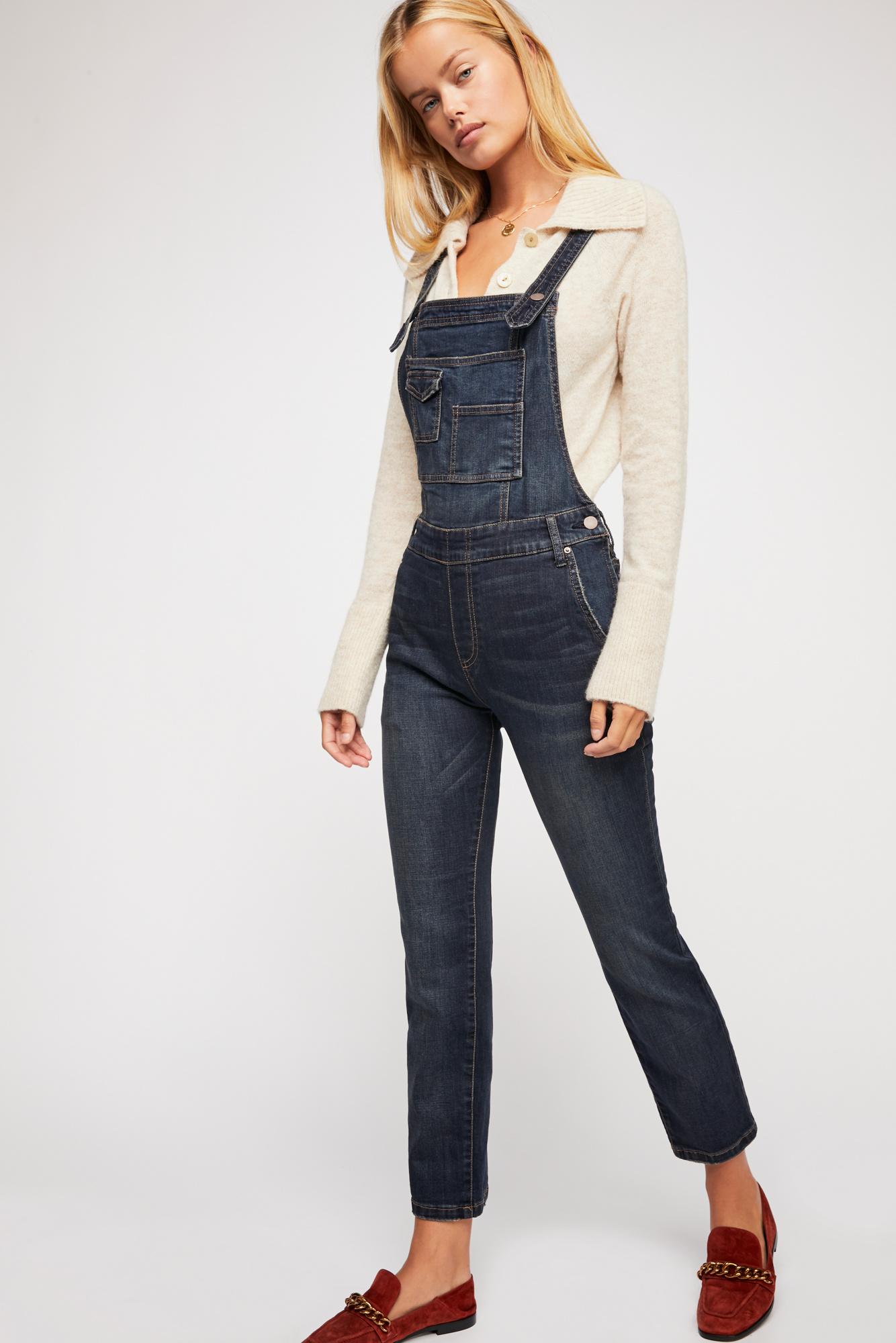 free people distressed boyfriend overalls