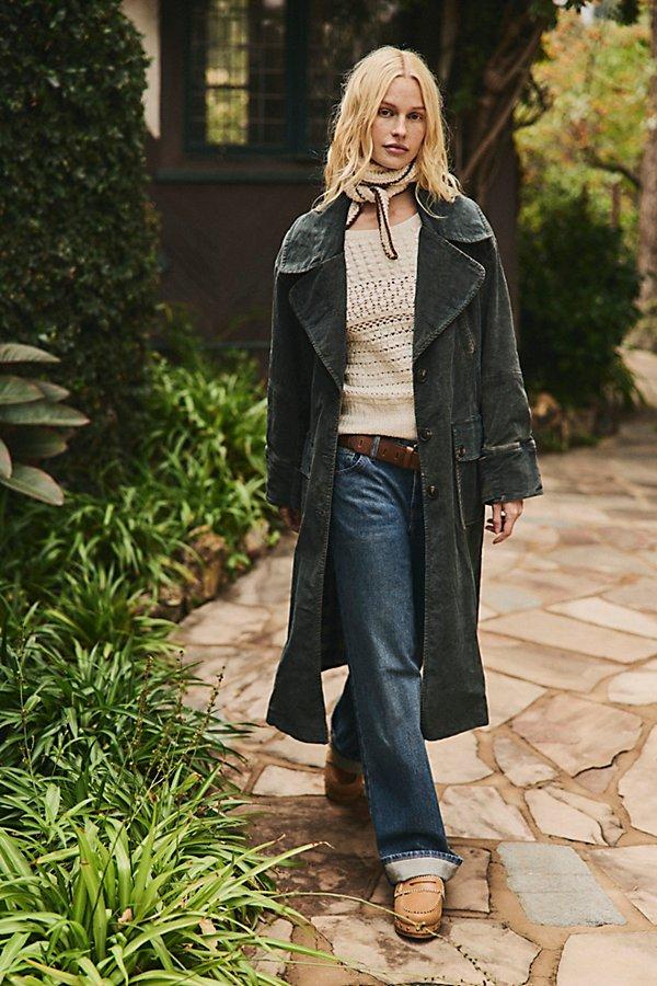 Free People Fox Cord Duster Jacket in Black | Lyst