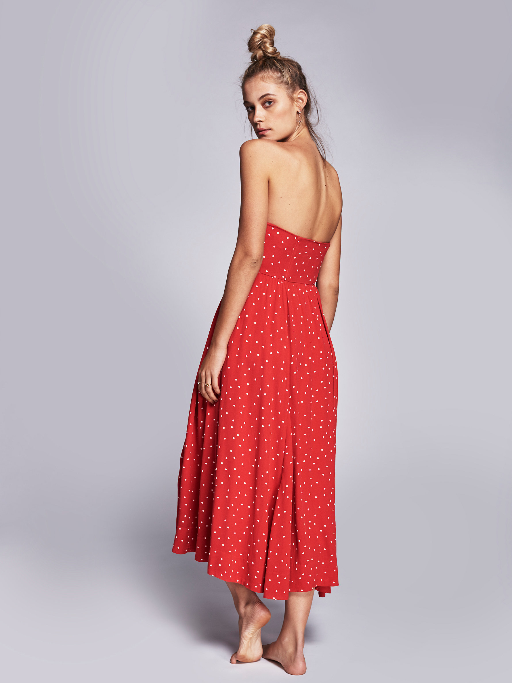 Lyst Free People Bella Donna Printed Dress In Red Gallery