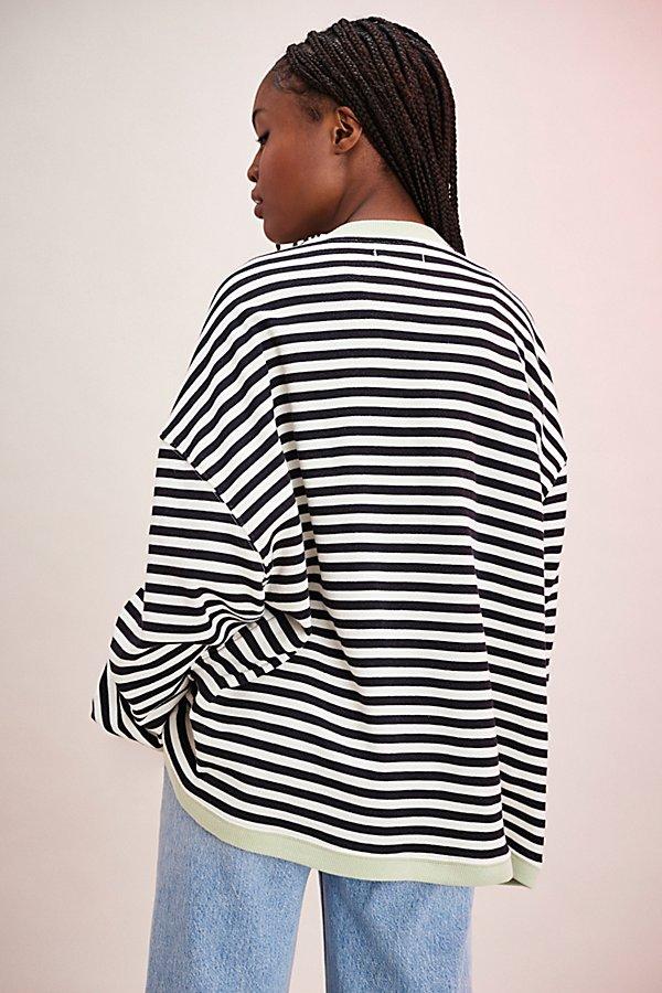 フリーピープル Free People クラシック Striped Crew レディース Sweaters Black Combo Free People Classic Striped Cardigan in Black | Lyst