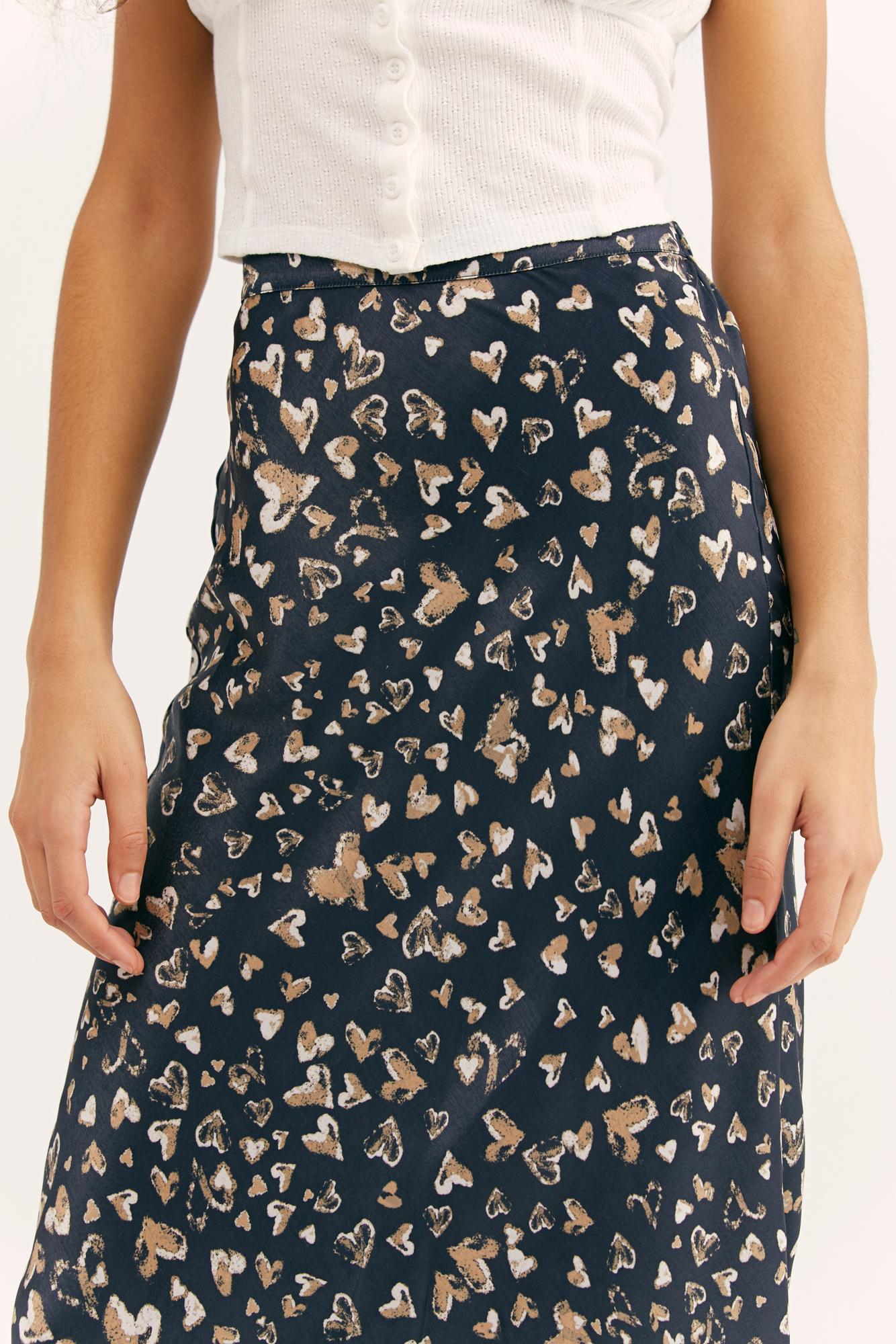 kendall satin midi skirt