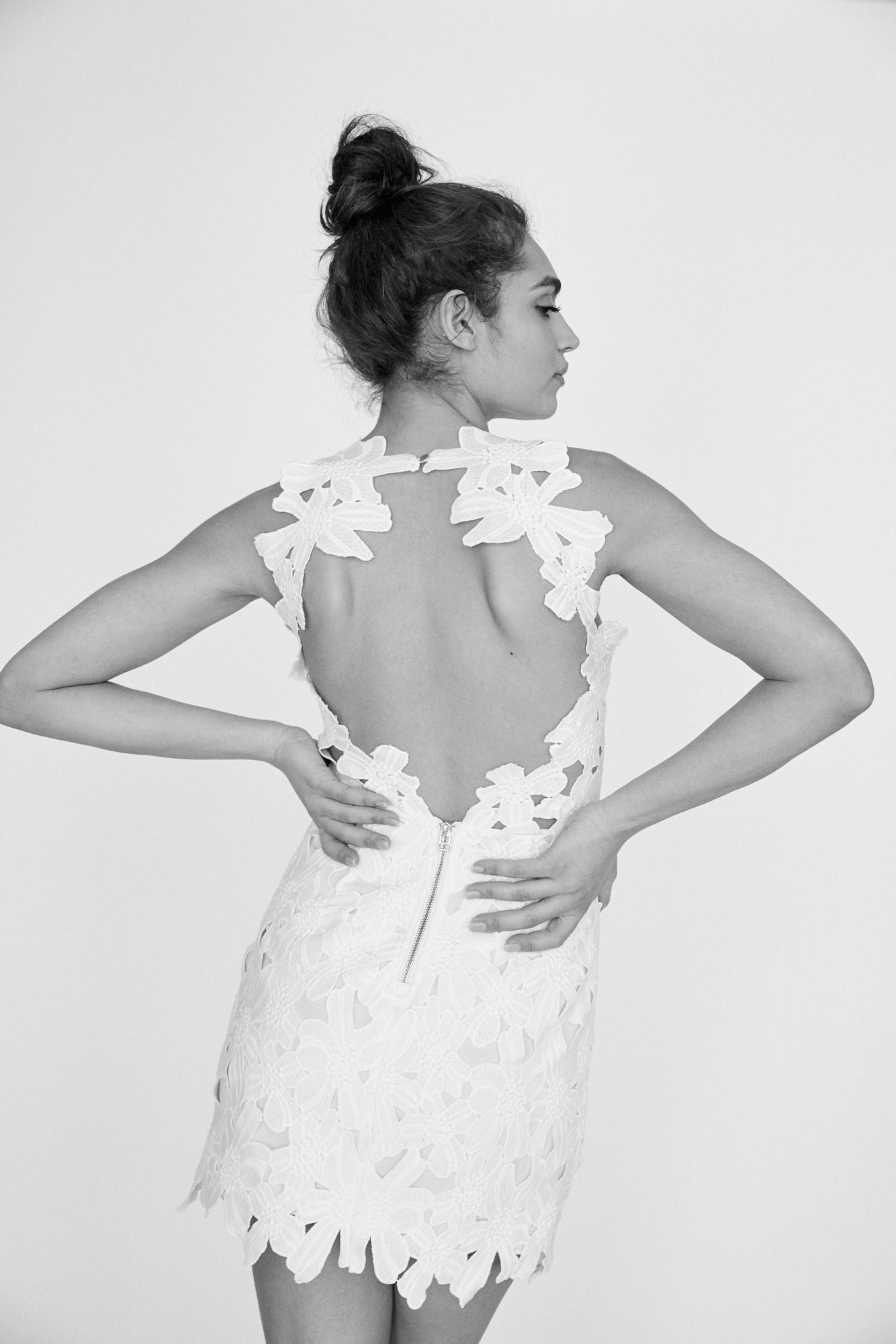 jessa lace mini dress white