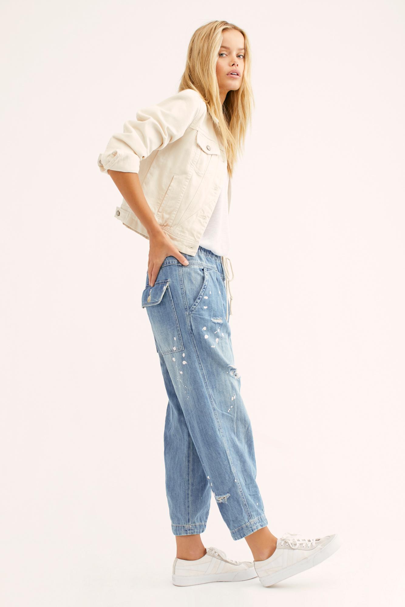 Denim Mixed Up Utility Jeans 