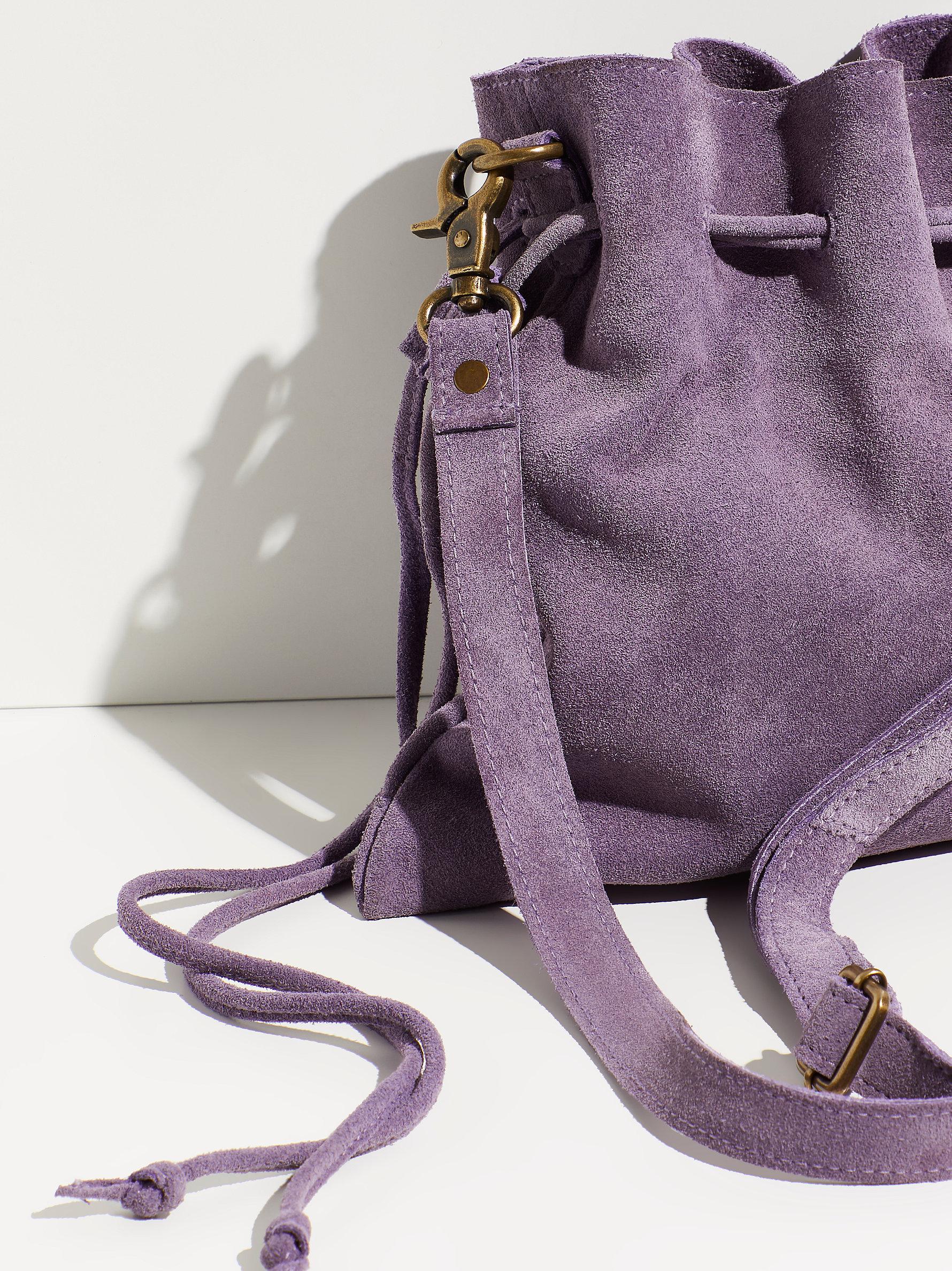Florence drawstring crossbody top bag in velvet