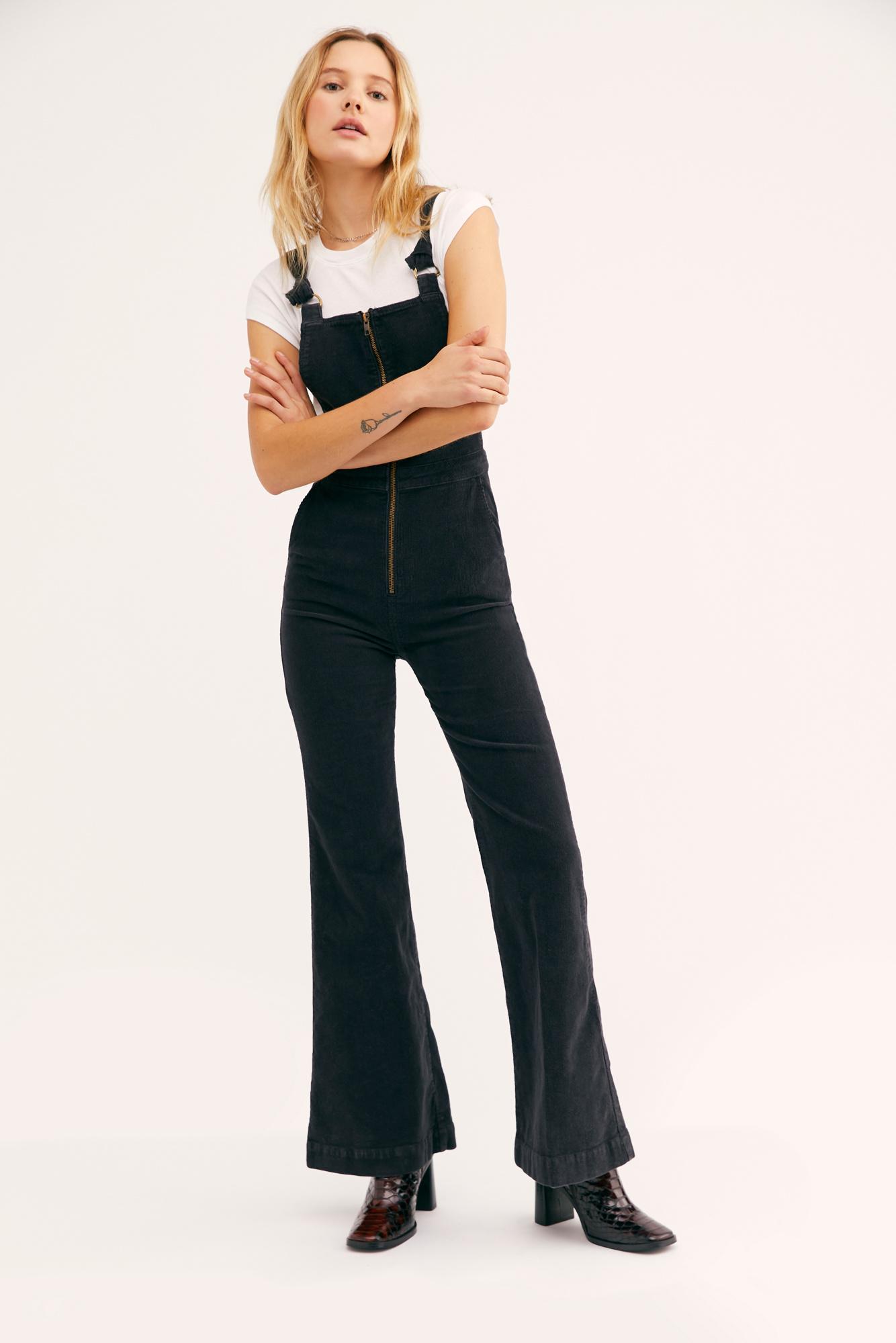Free People Synthetic Eastcoast Flare Overall By Rolla's in Black - Lyst