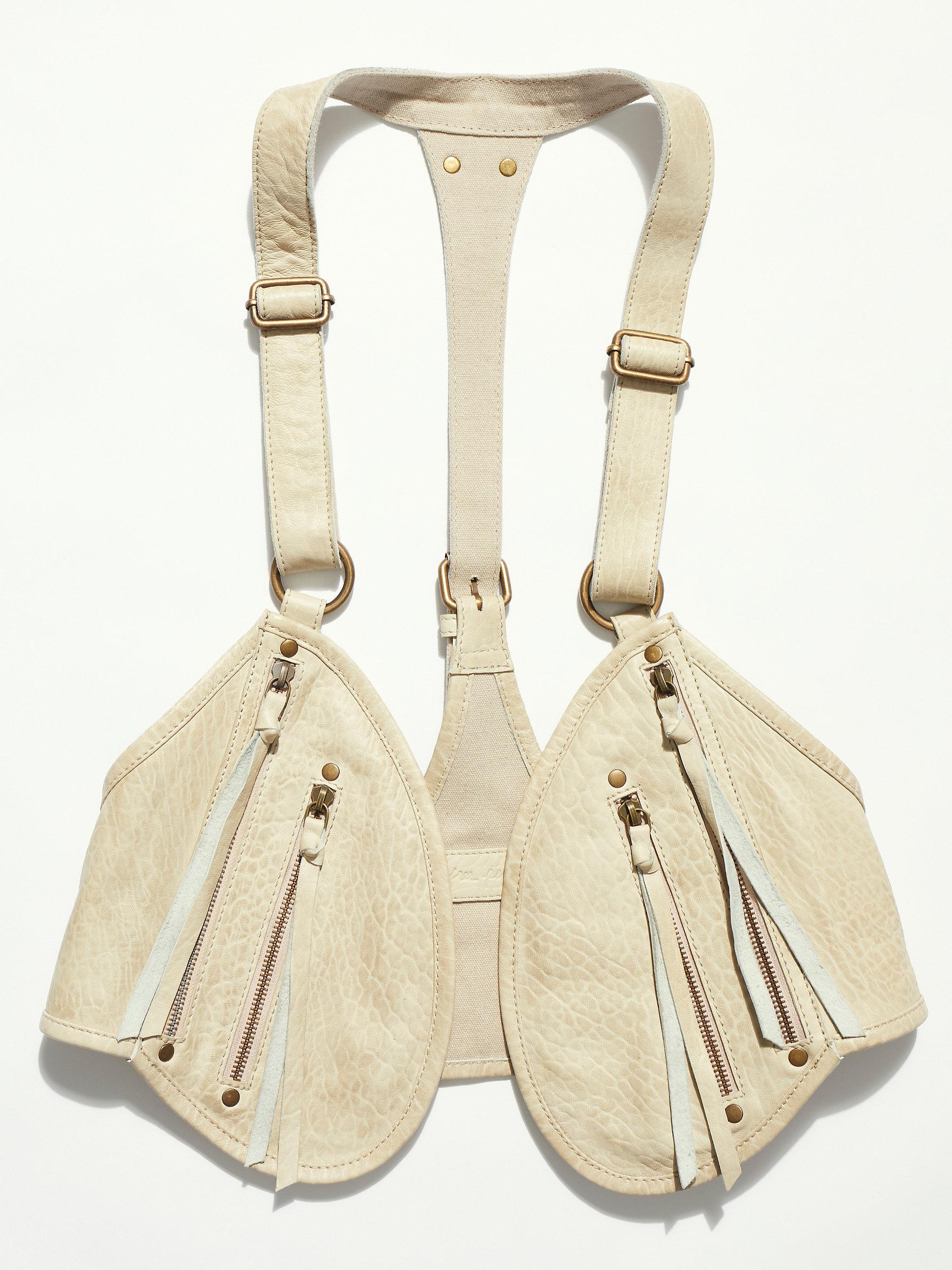 Free People Leather Sac Harnais En Cuir Olympia in Natural | Lyst