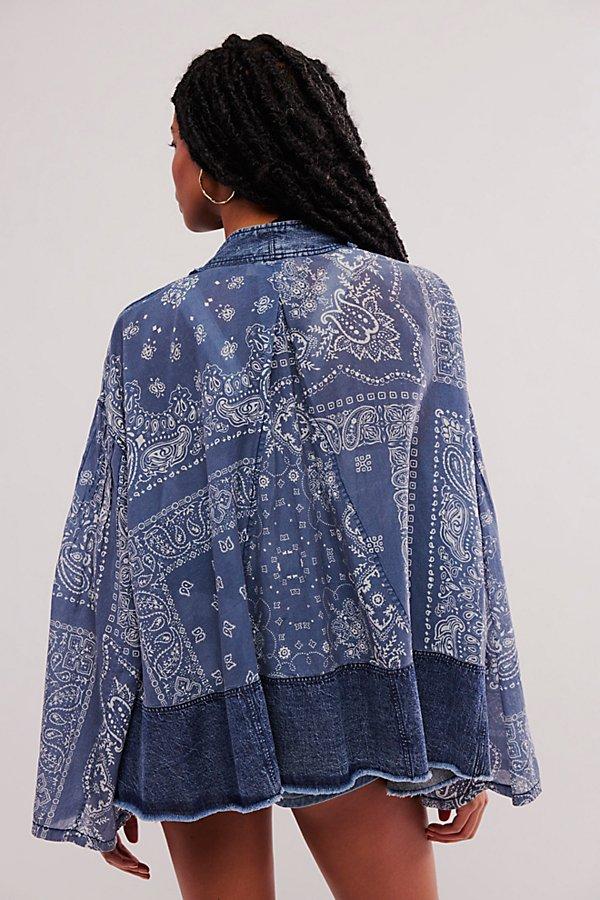 Free People Bandana Dreams Kimono Jacket in Blue Lyst