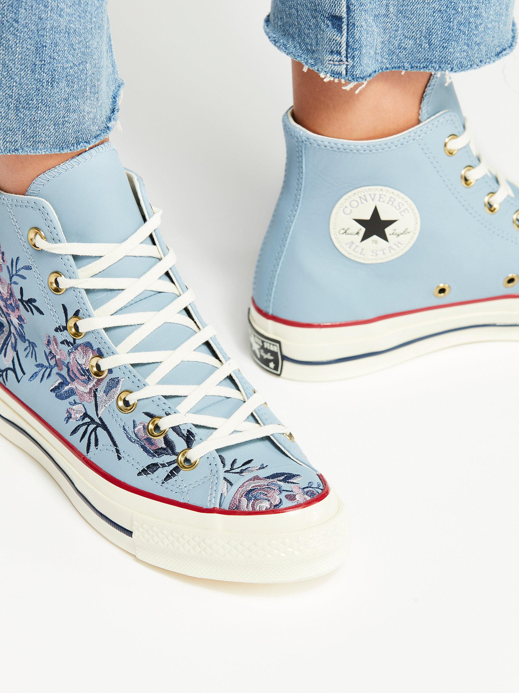 Free People Embroidered High-top Chuck Sneaker in Blue | Lyst