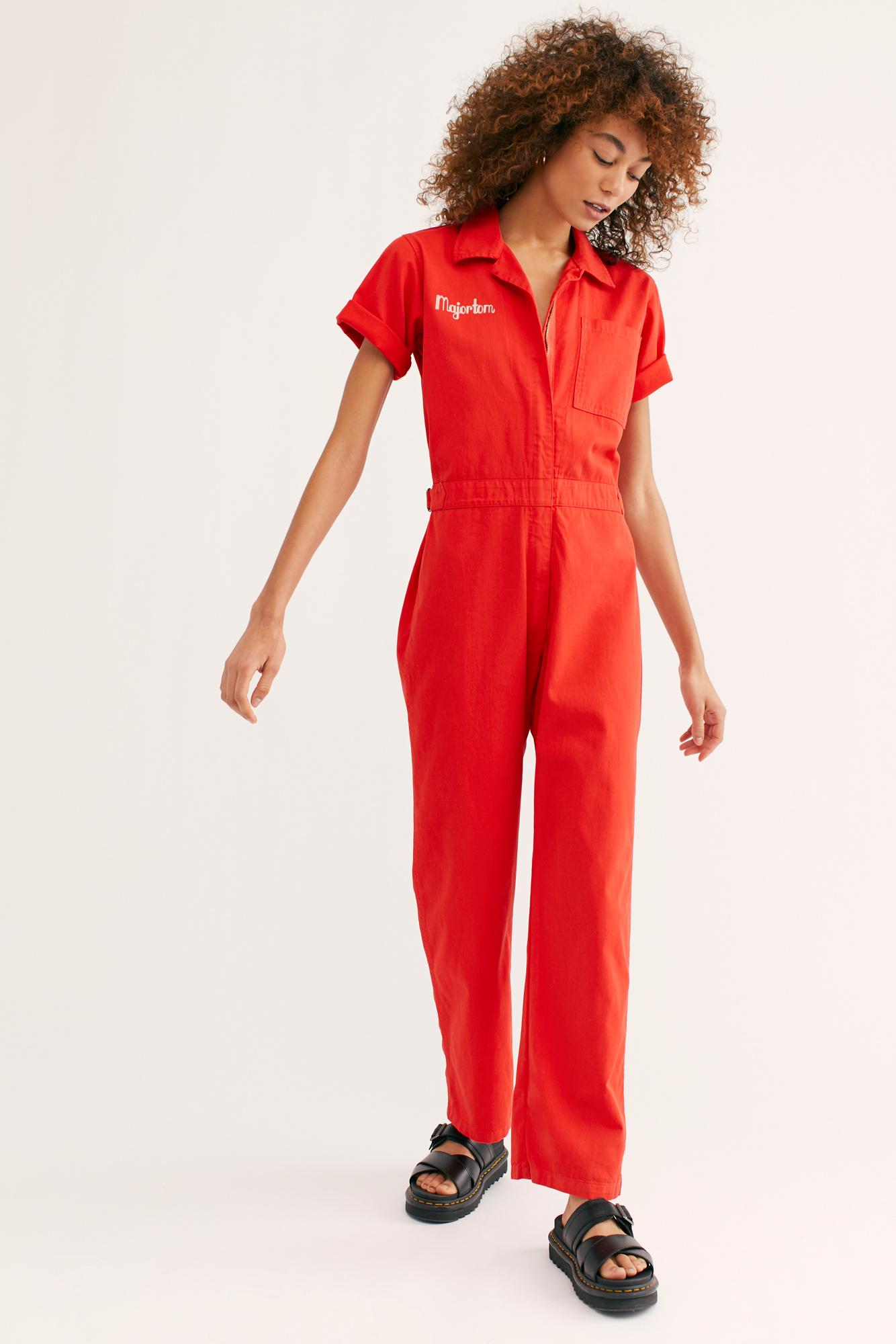 Free People Let's Dance Coveralls By Sugarhigh Lovestoned in Red | Lyst