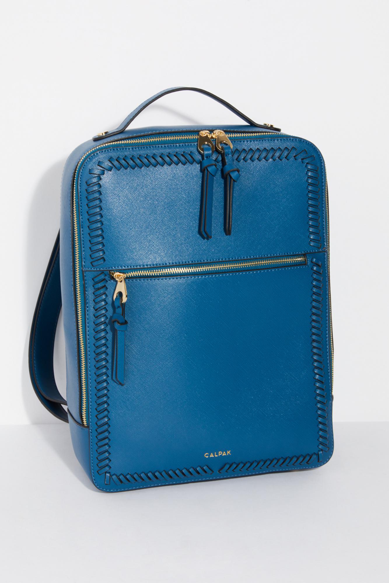 Blue Synthetic Leather Laptop Bag