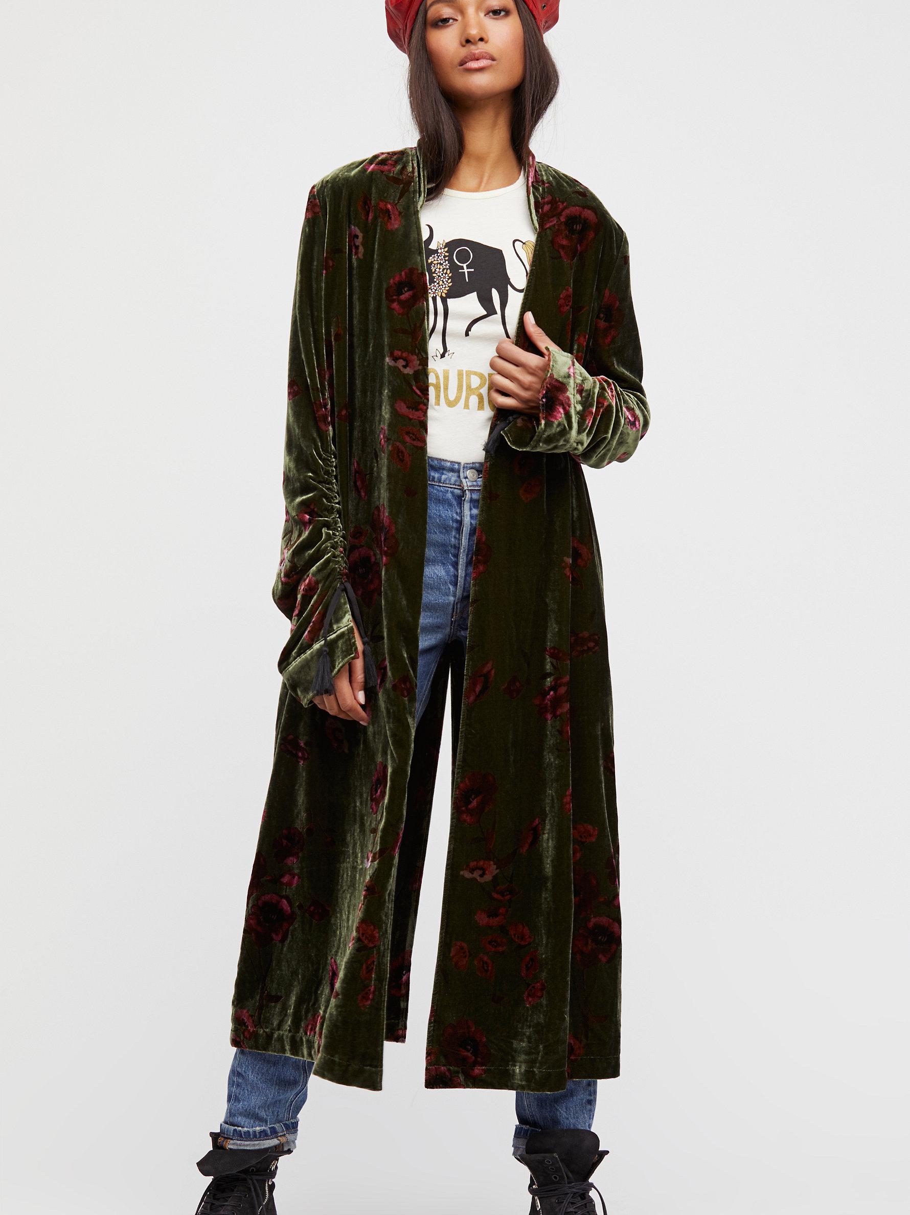 Free People Dhalia Velvet Duster - Lyst