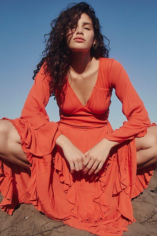 chinese dress ladies Mamacita Pleated Bust Midi Dress Tangerine– Selfie Leslie