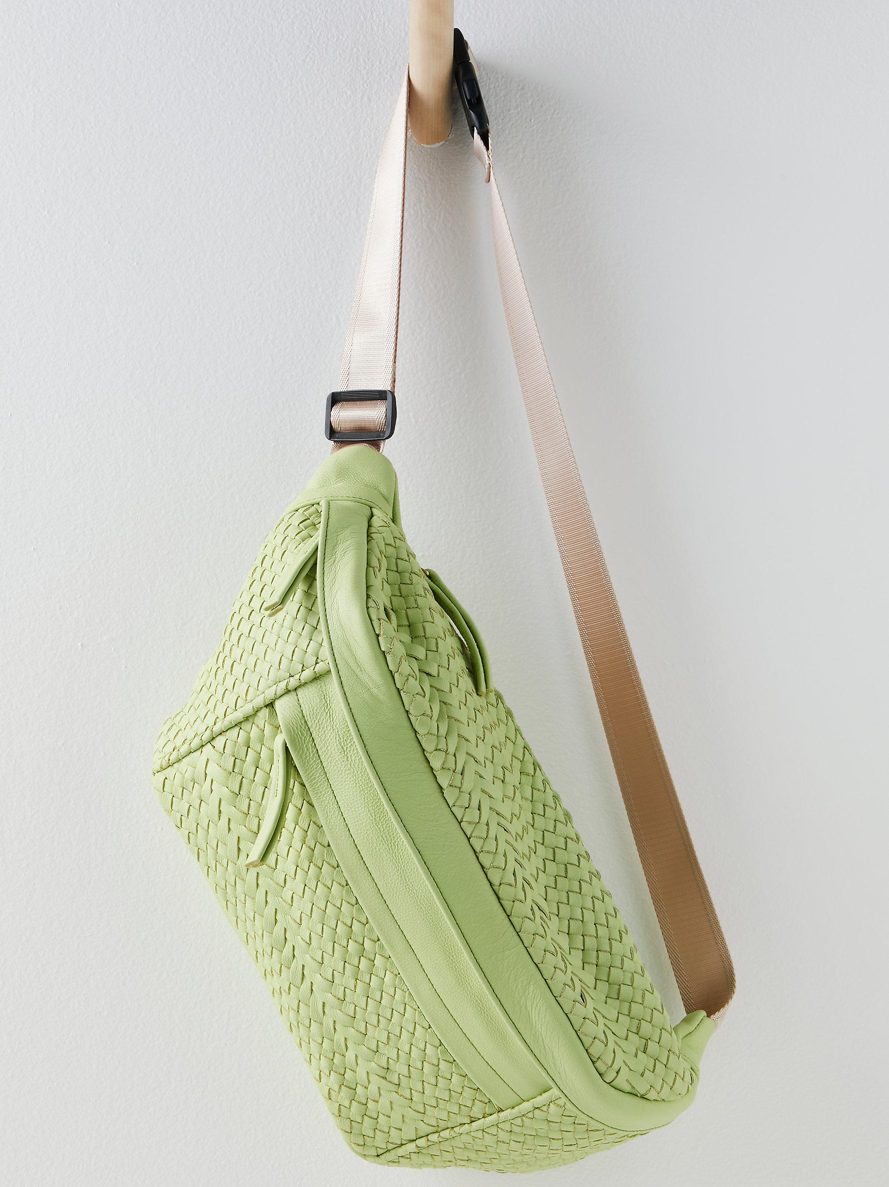 Mint Woven Leather Crossbody Bag