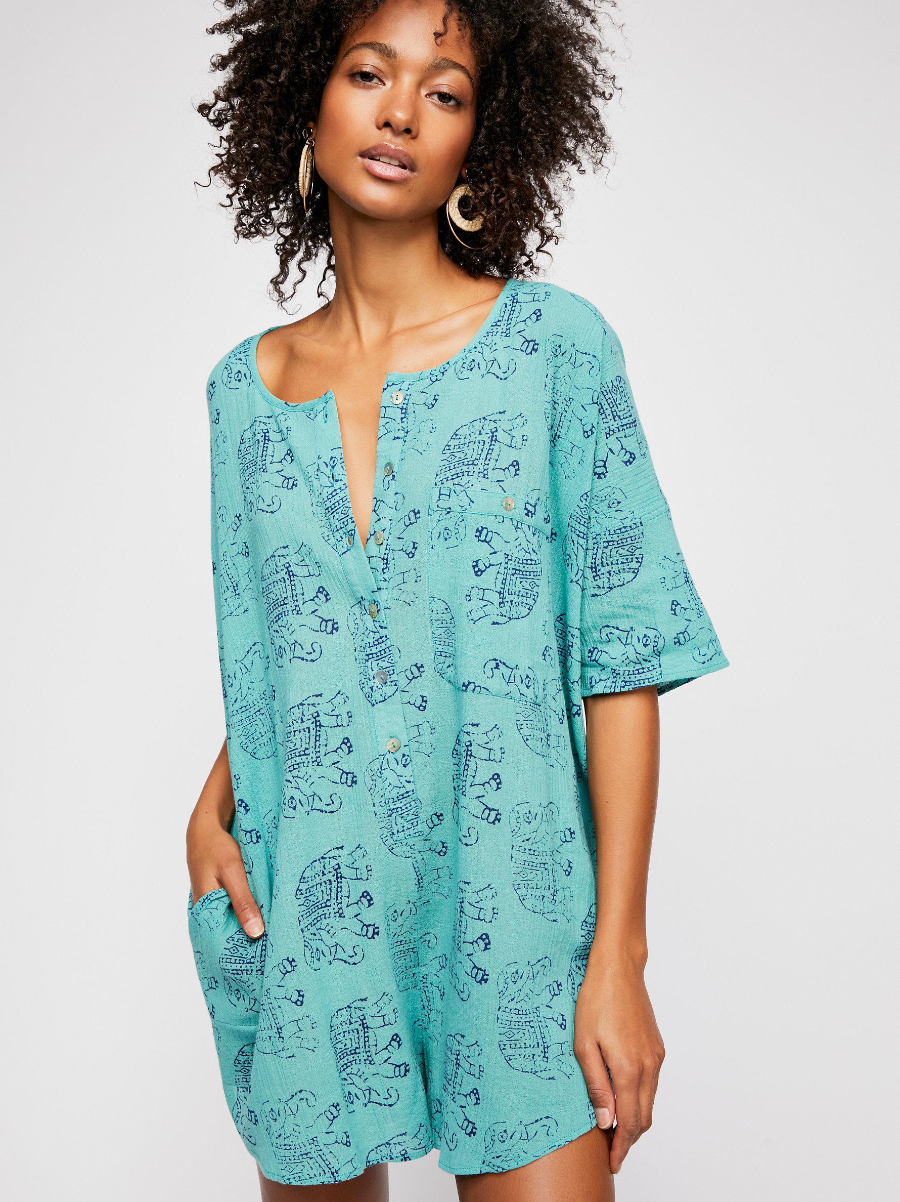 free people blue romper