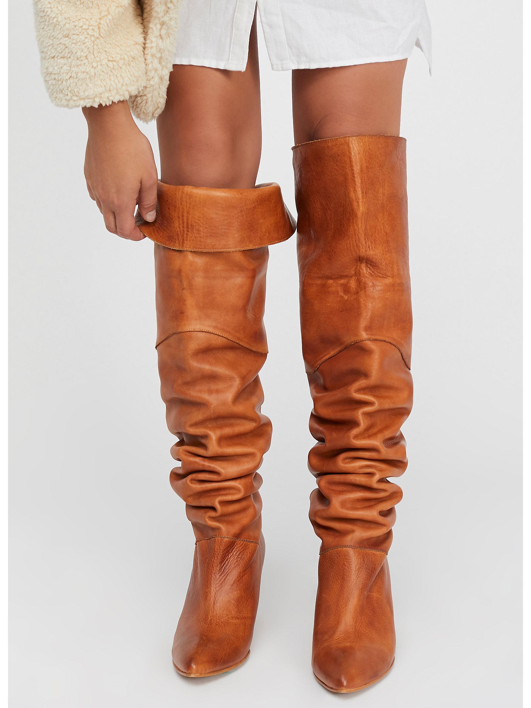 Free People Leather Brandi Over-the-knee Boot in Tan (Brown) - Lyst