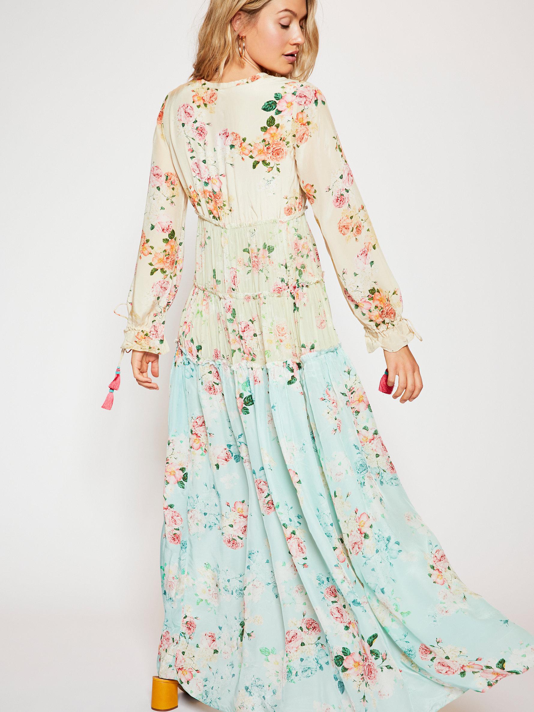 free people mixed floral maxi dress