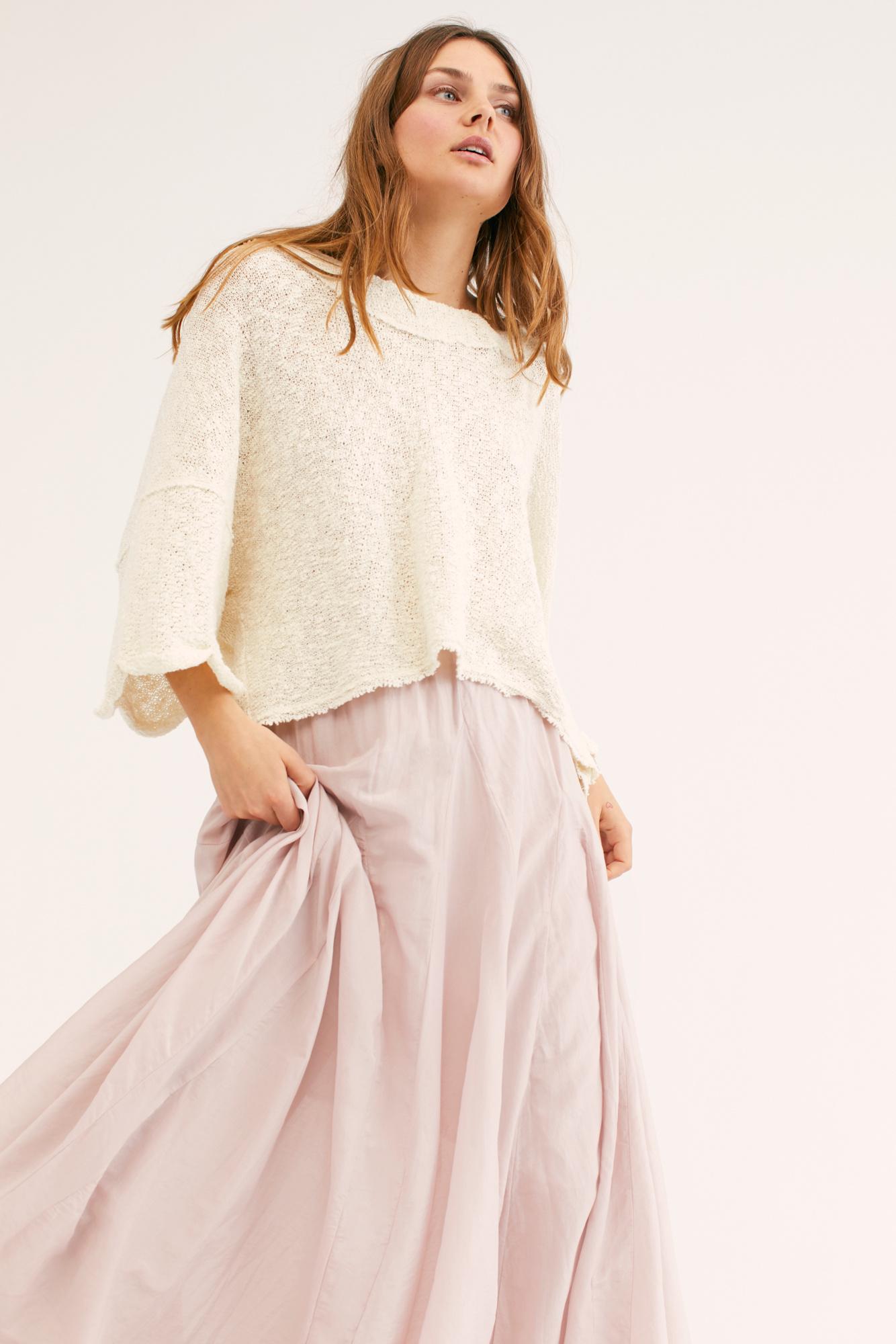 Free People Lily Cotton Silk Maxi Skirt 