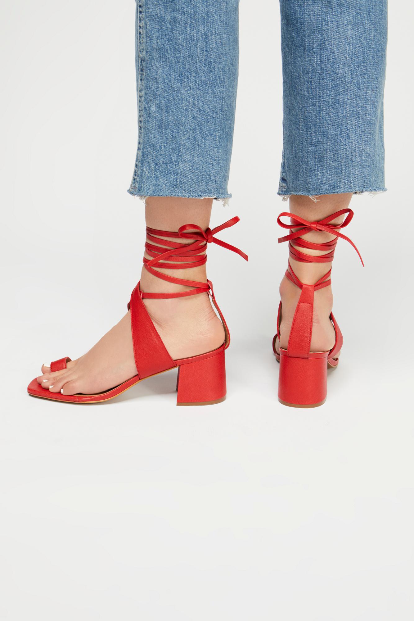 Free People Leather Laci Heel By Fp Collection in Red - Lyst