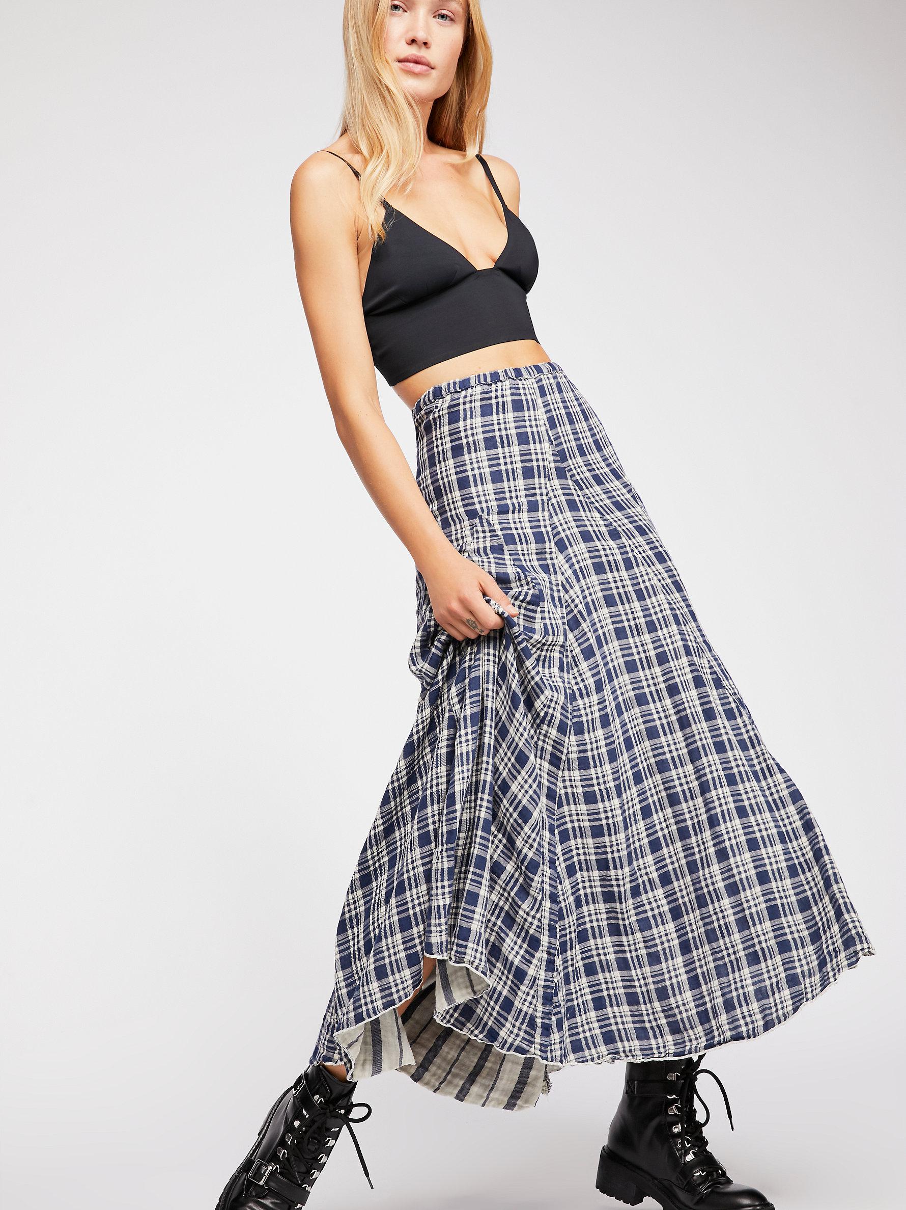 acidity number At dawn Free People Lily Cotton Maxi Skirt in Blue | Lyst