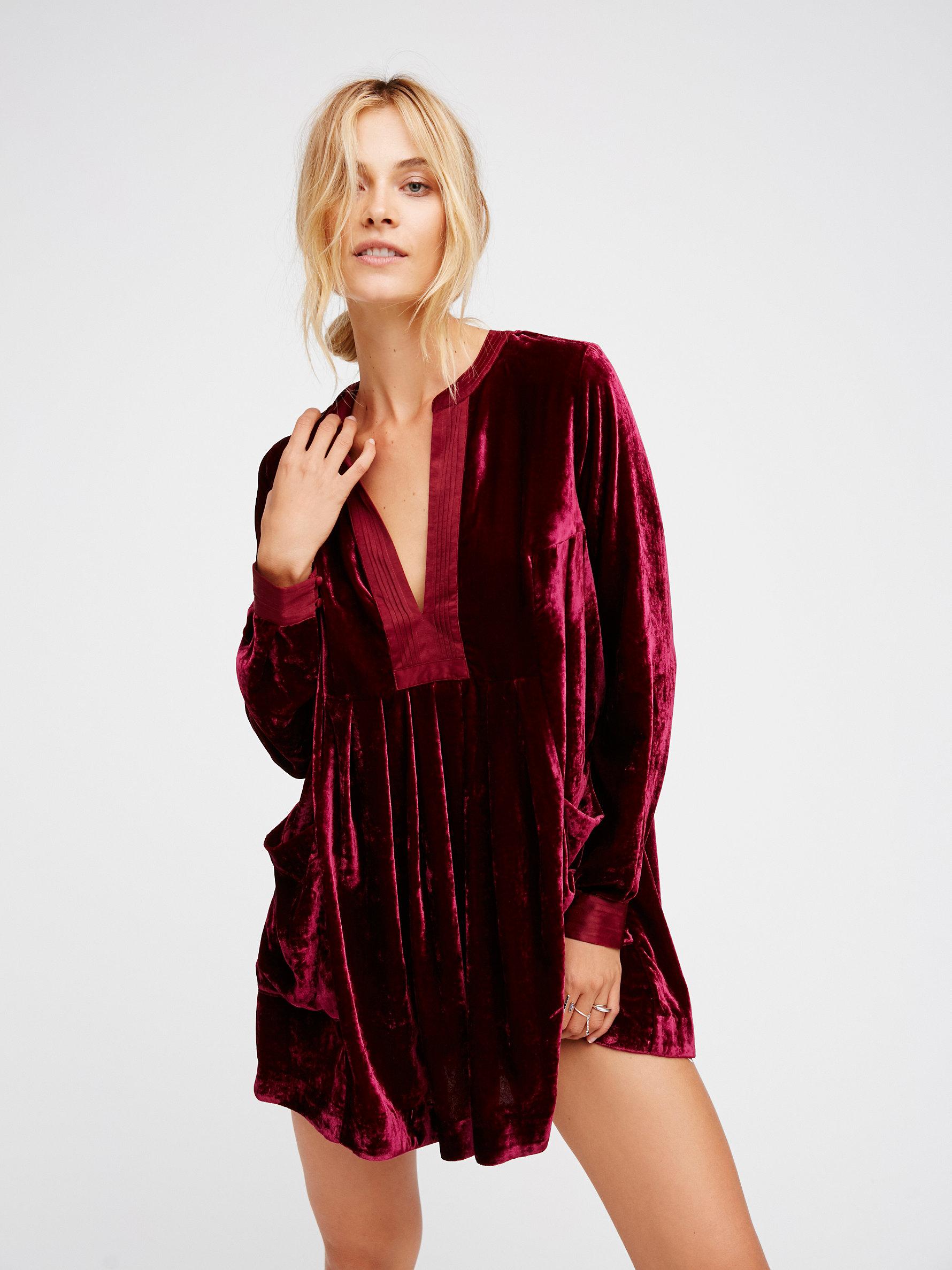 Free People Choose Me Velvet Mini | Lyst