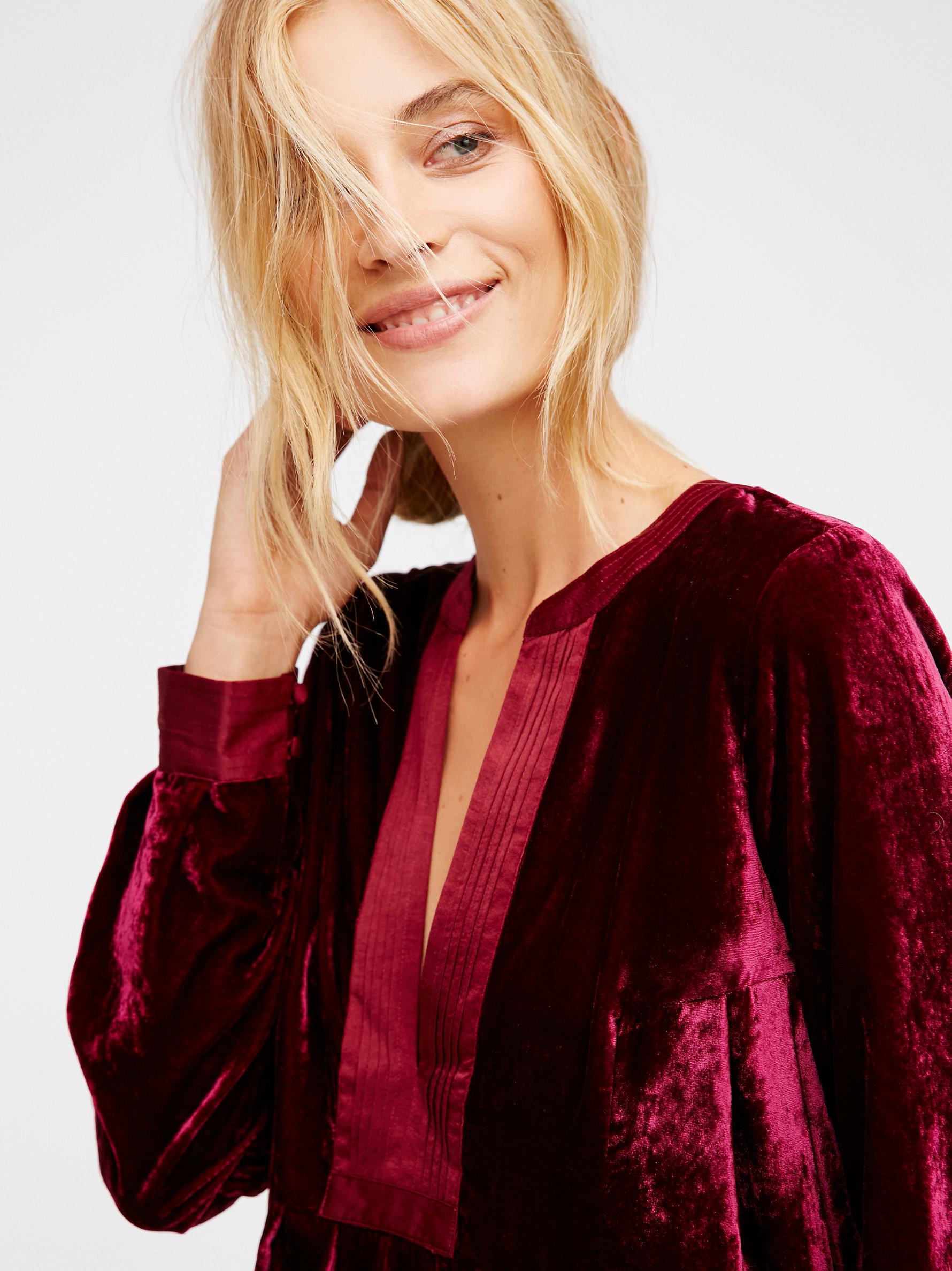 Free People Choose Me Velvet Mini | Lyst