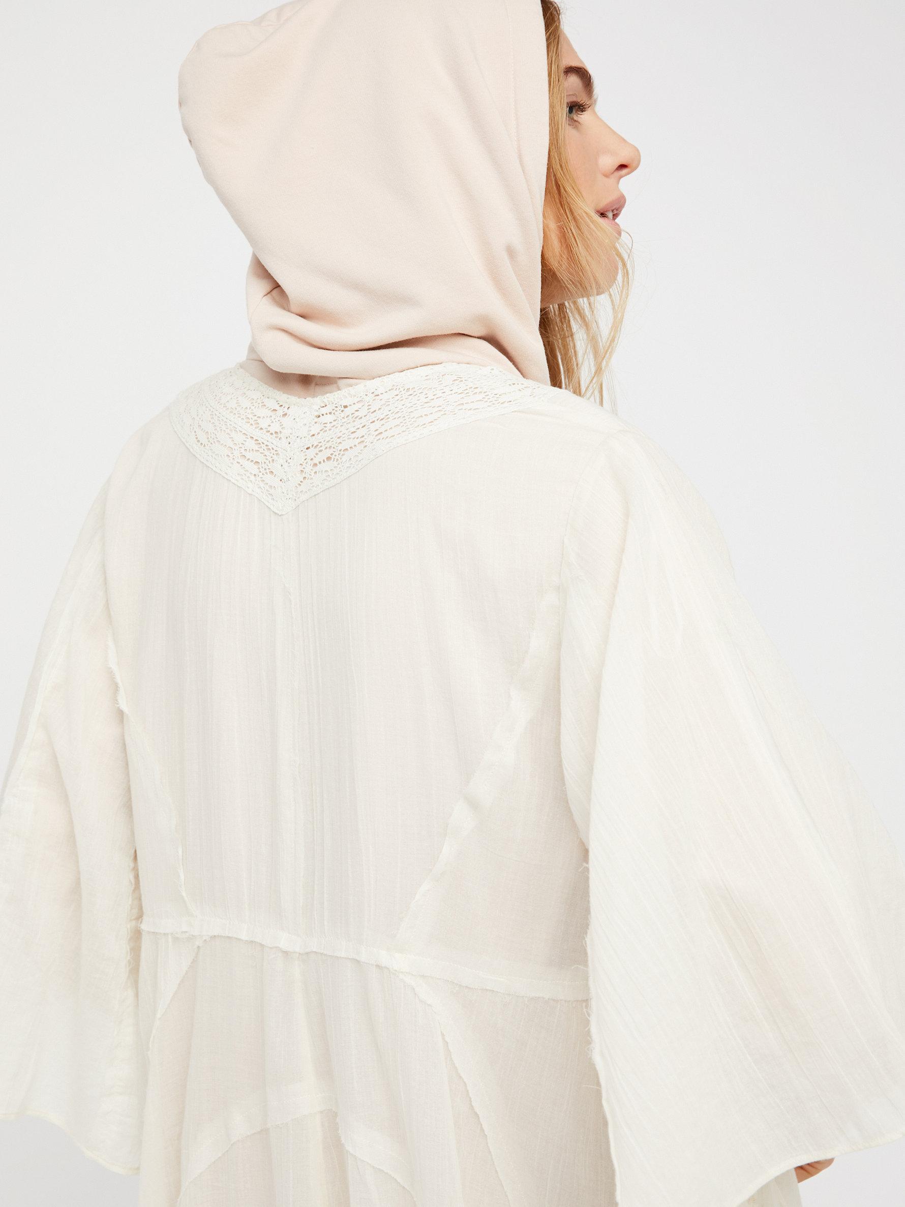 Free People Cotton Curved Gauze Duster in Ivory (White) Lyst
