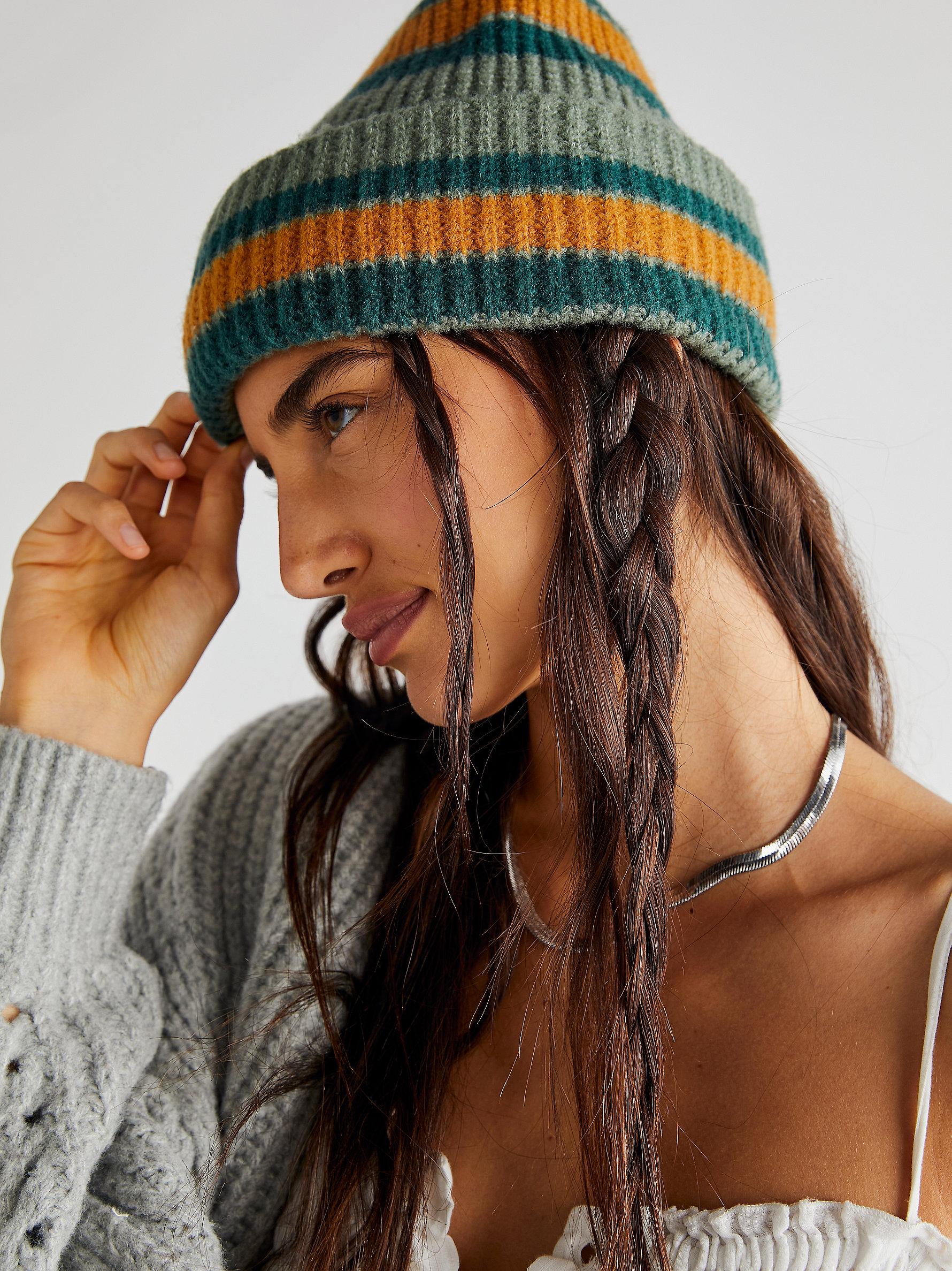 FR Free People Varsity Stripe Slouchy Beanie