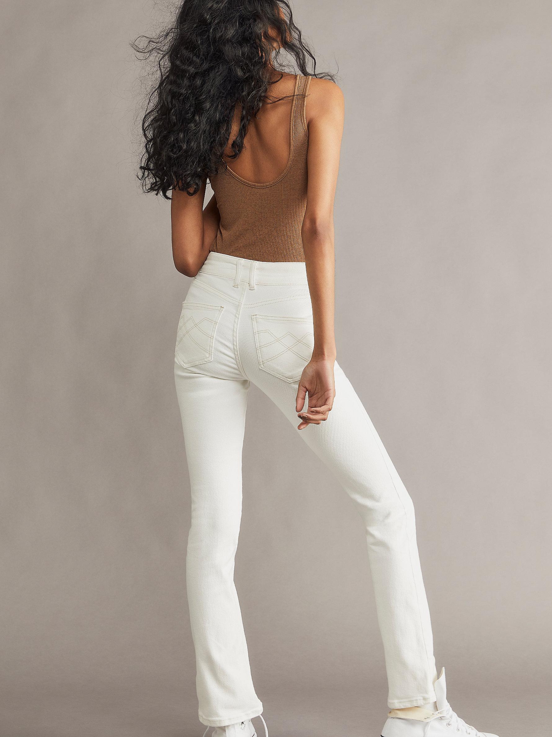 Free People We The Free Shayla Skinny Flare Jeans in White | Lyst