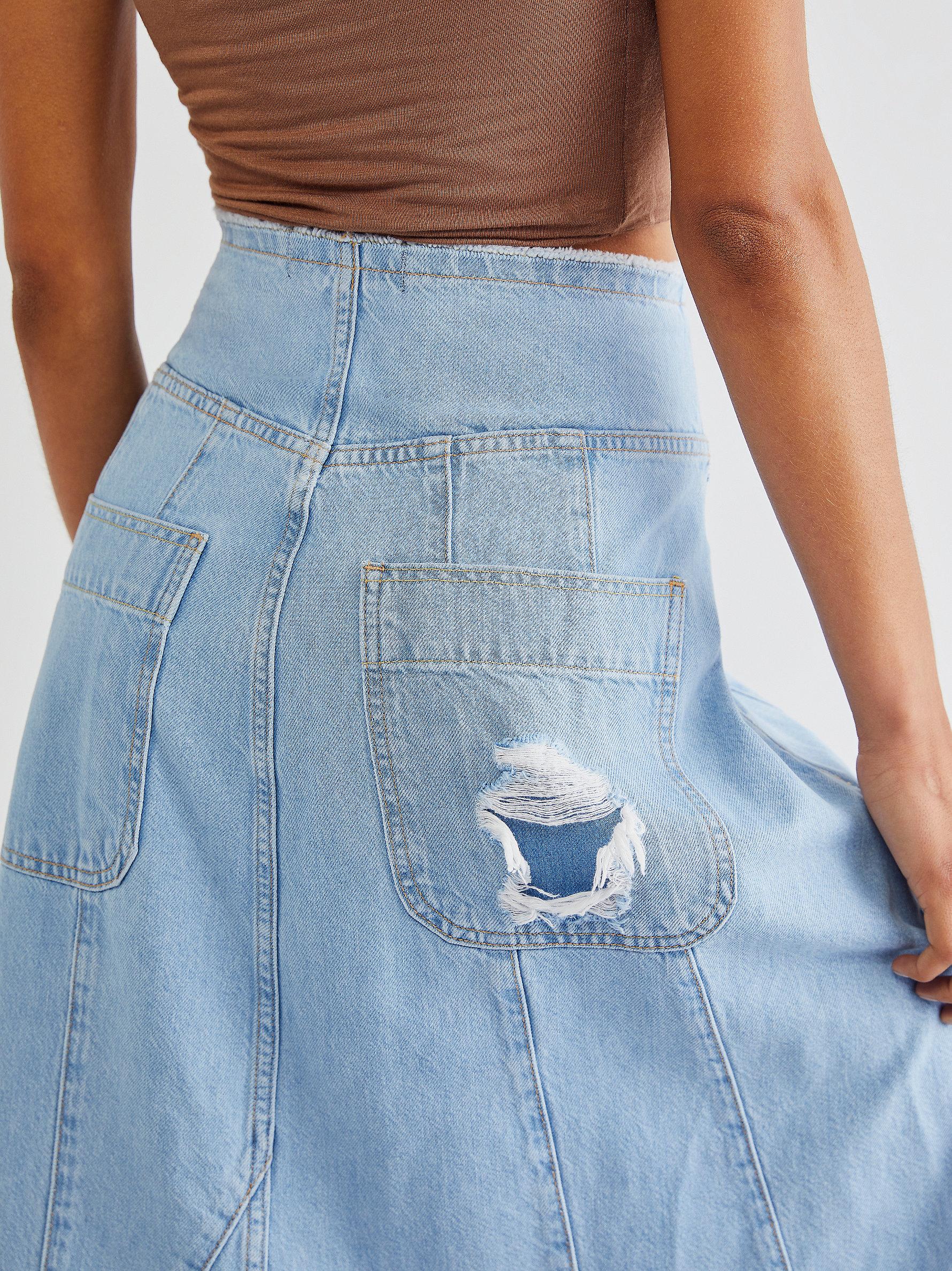 Free People Riptide Maxi Skirt in Blue | Lyst