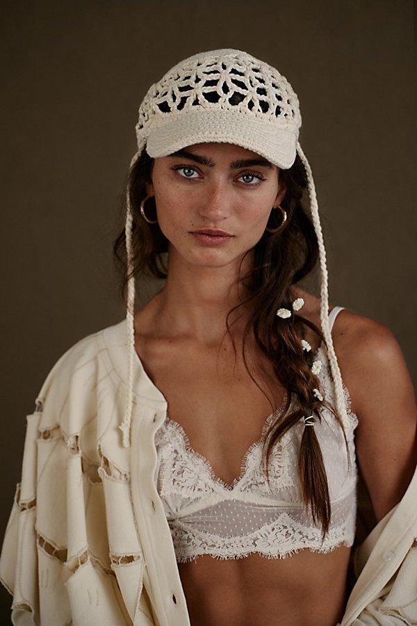 Free People Silvie Crochet Baseball Hat Red Silvie Crochet Baseball Hat | Free People UK main image 3