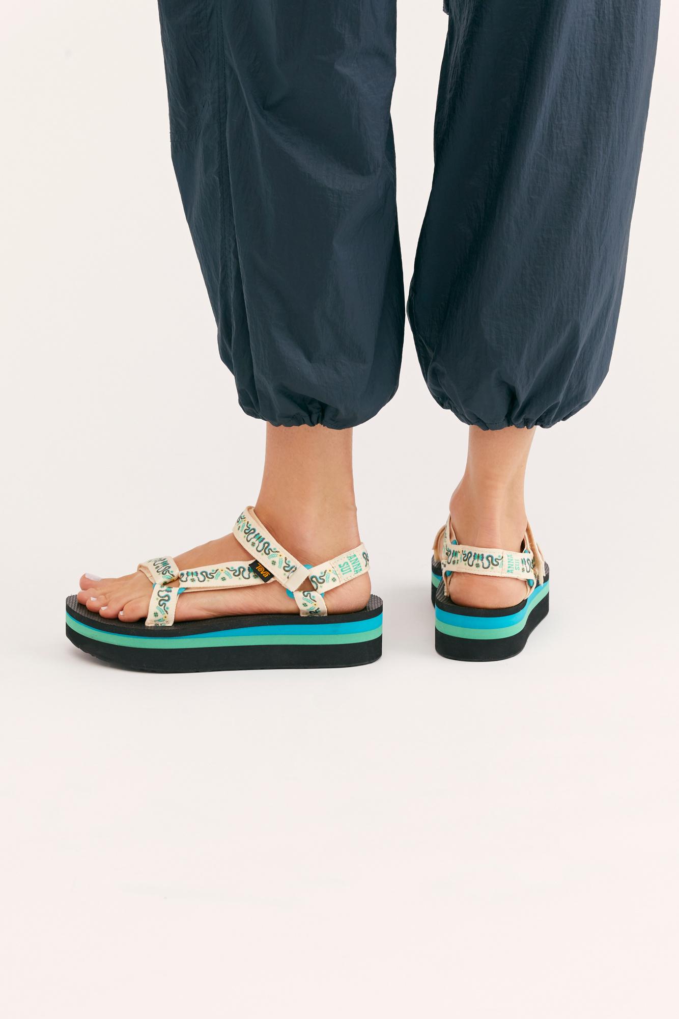 Free People Teva X Anna Sui Flatform Universal Sandals in Blue | Lyst