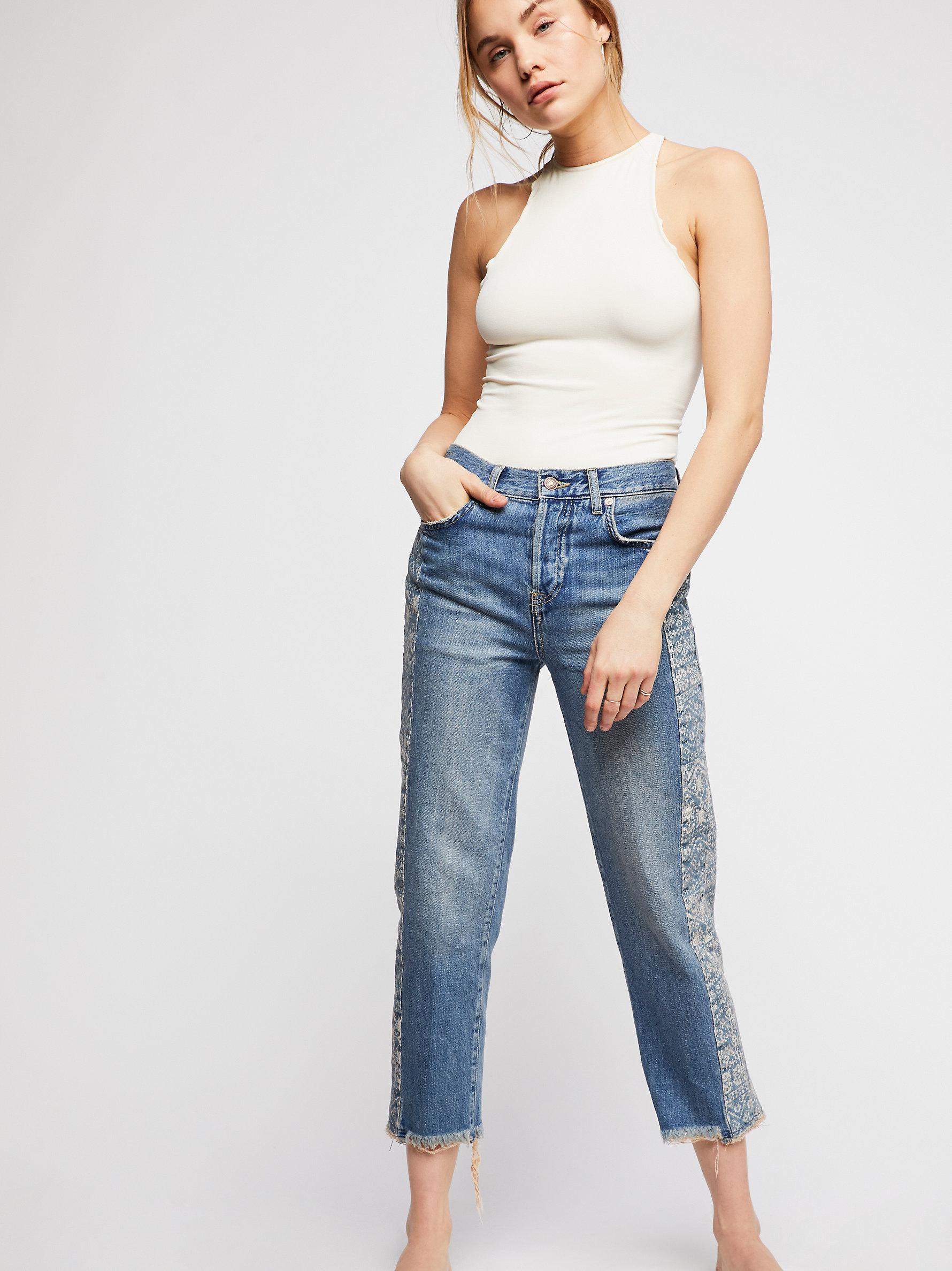 boyfriend jeans with side stripe