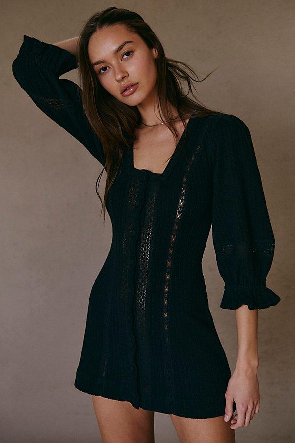 long sleeve mock neck mini dress Mock Neck Mini Dress Black / S