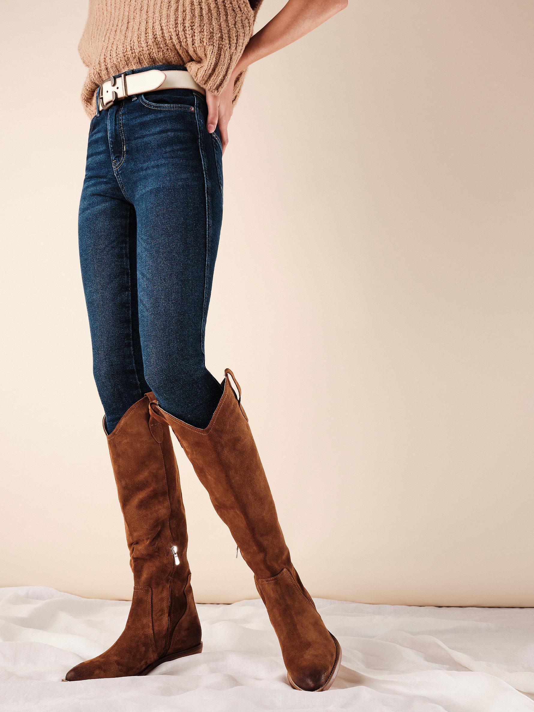 Free People Rue Slouch Western Boots in Brown | Lyst